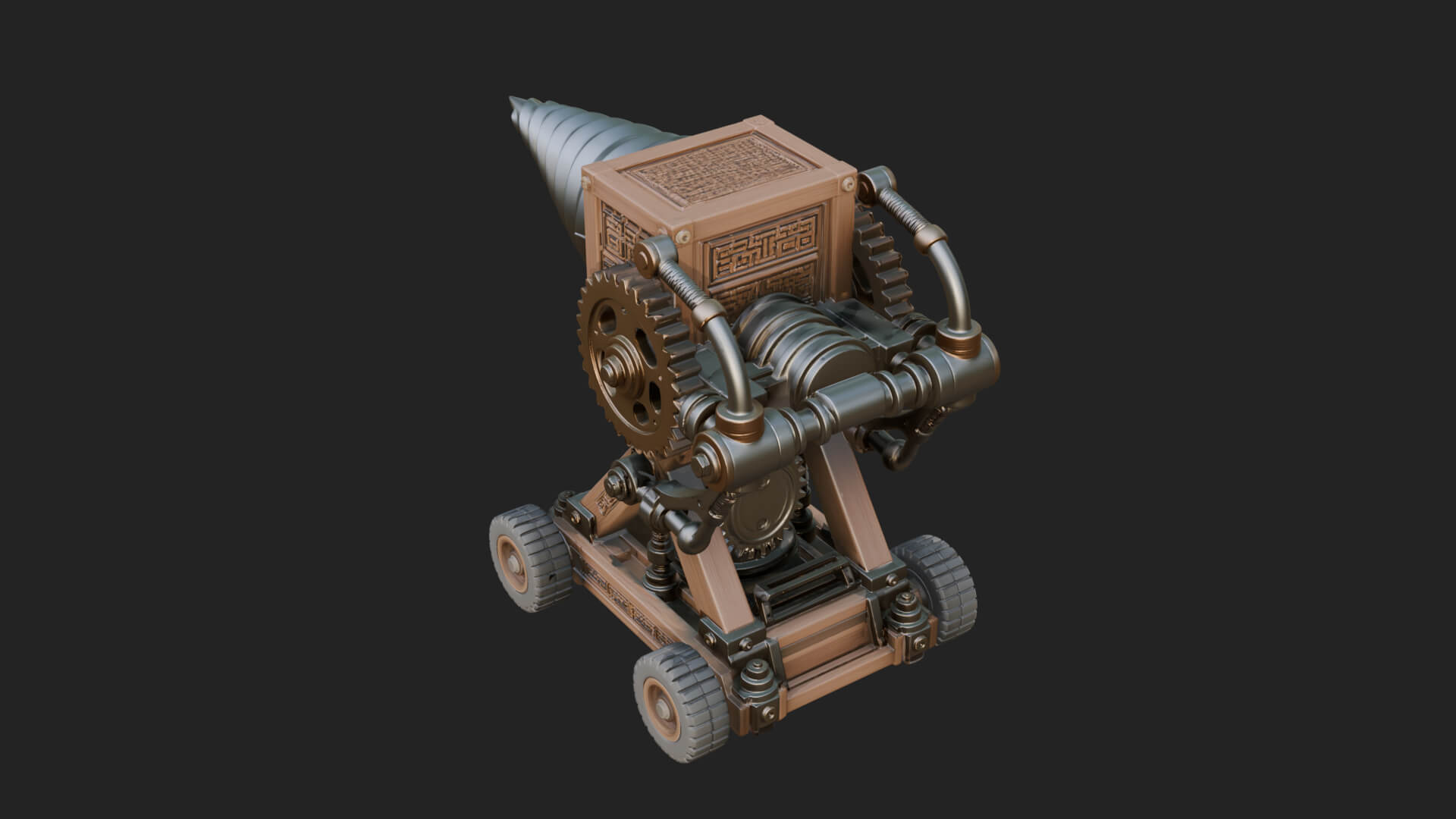 Siege Drill Engine Model Design 4 3D Print Model 3D Model