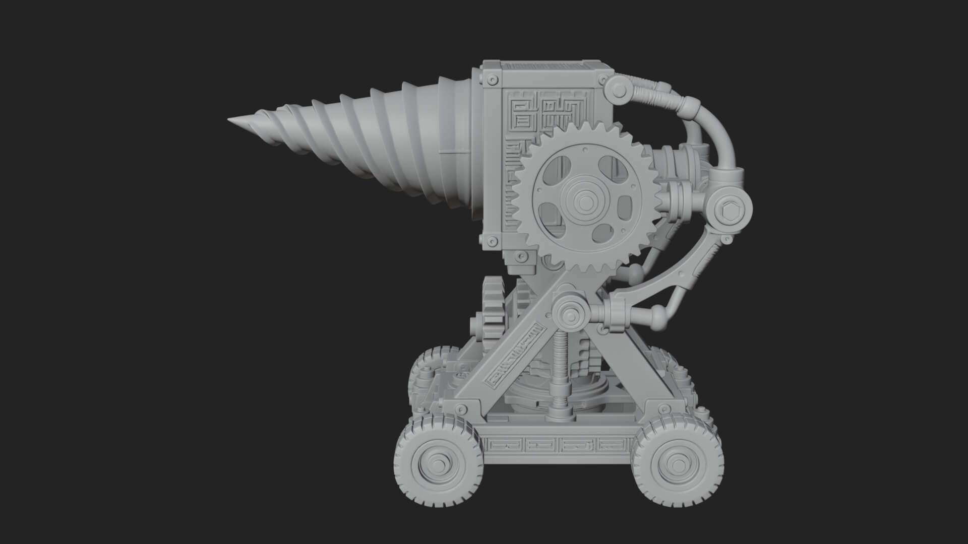 Siege Drill Engine Model Design 4 3D Print Model 3D Model