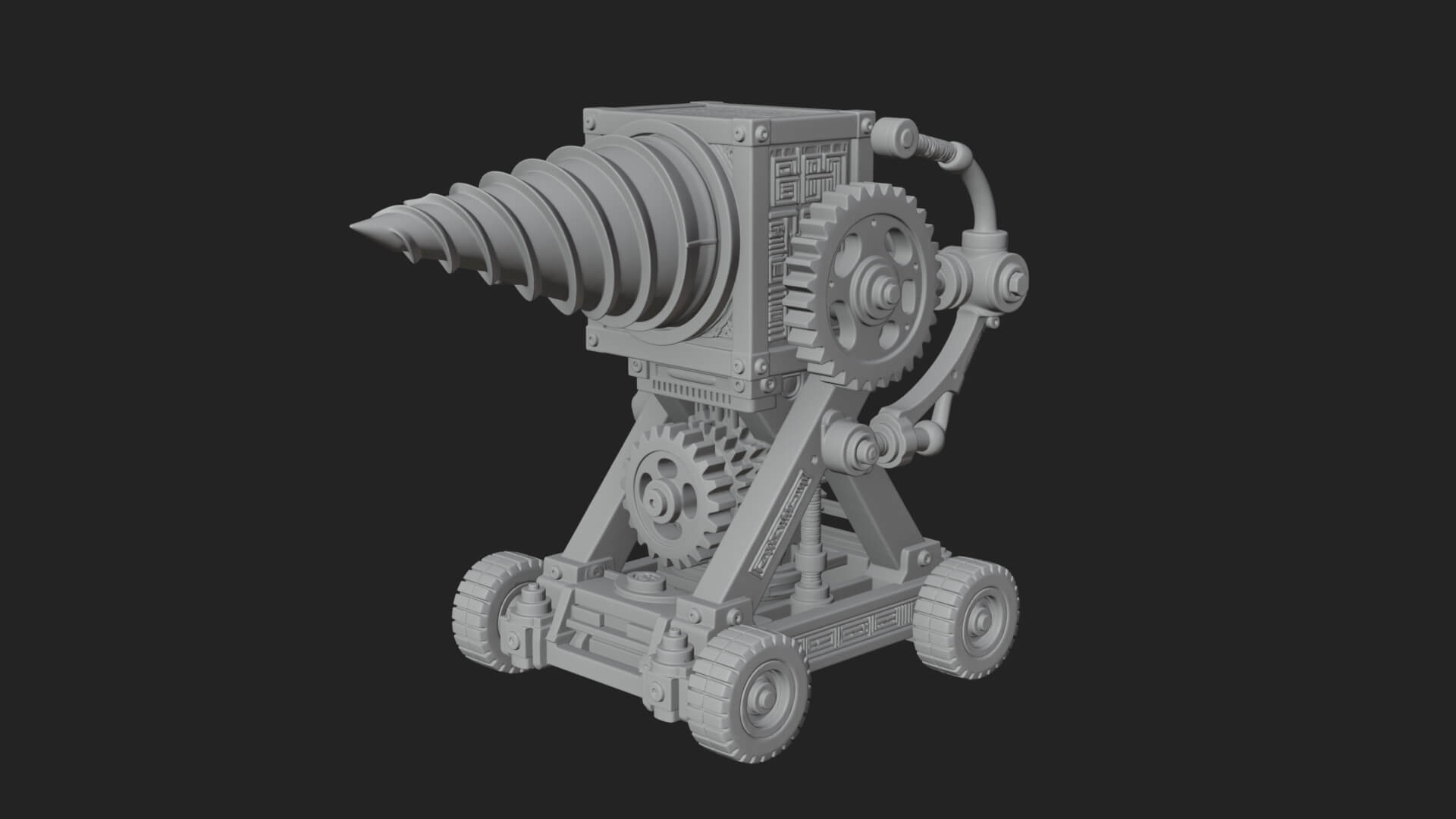 Siege Drill Engine Model Design 4 3D Print Model 3D Model