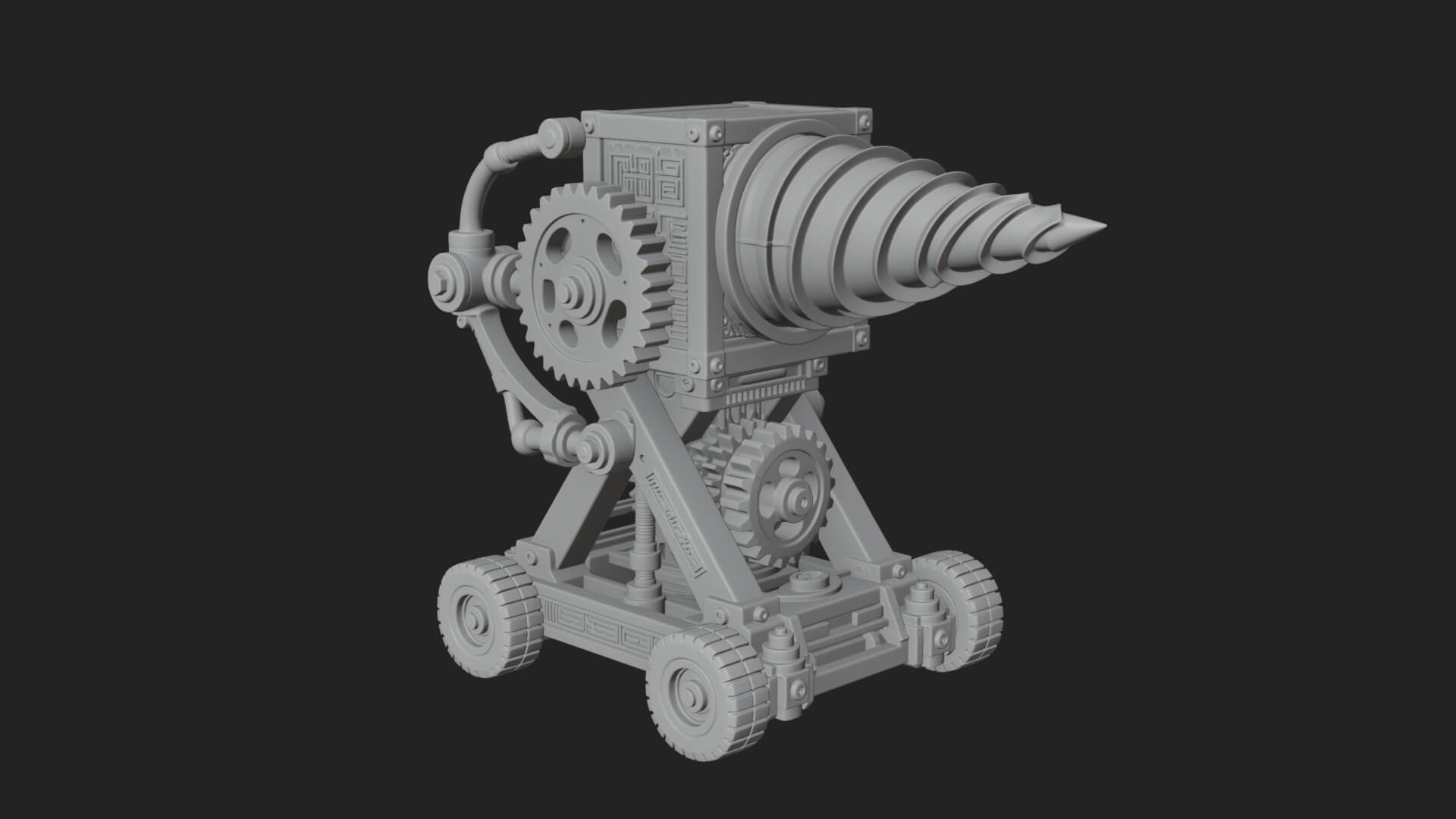 Siege Drill Engine Model Design 4 3D Print Model 3D Model