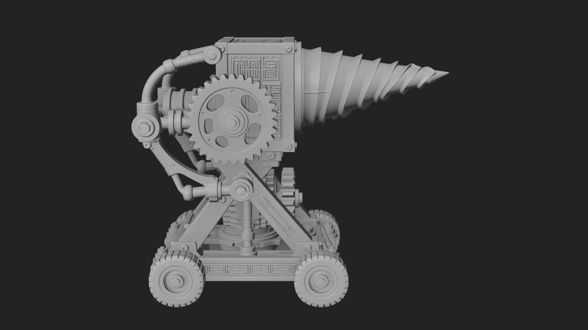 Siege Drill Engine Model Design 4 3D Print Model 3D Model
