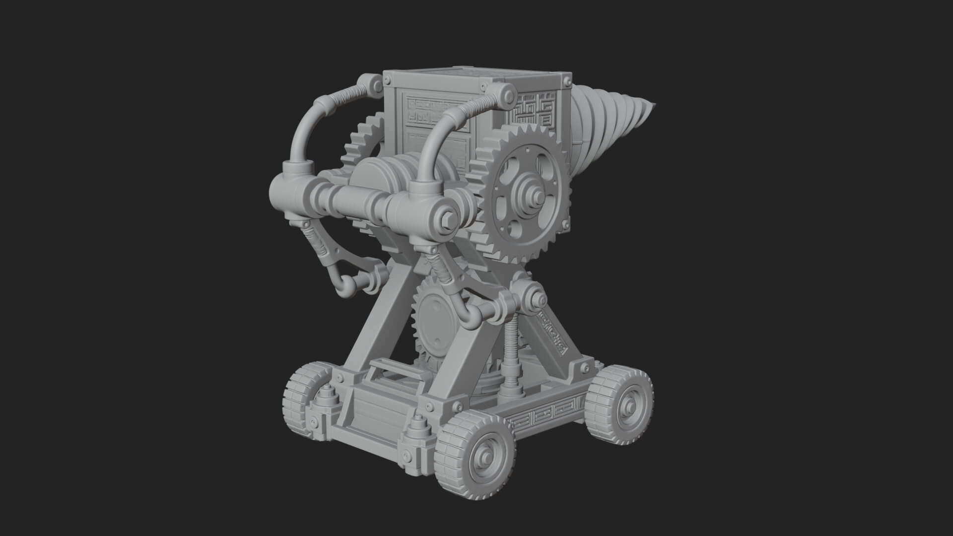Siege Drill Engine Model Design 4 3D Print Model 3D Model