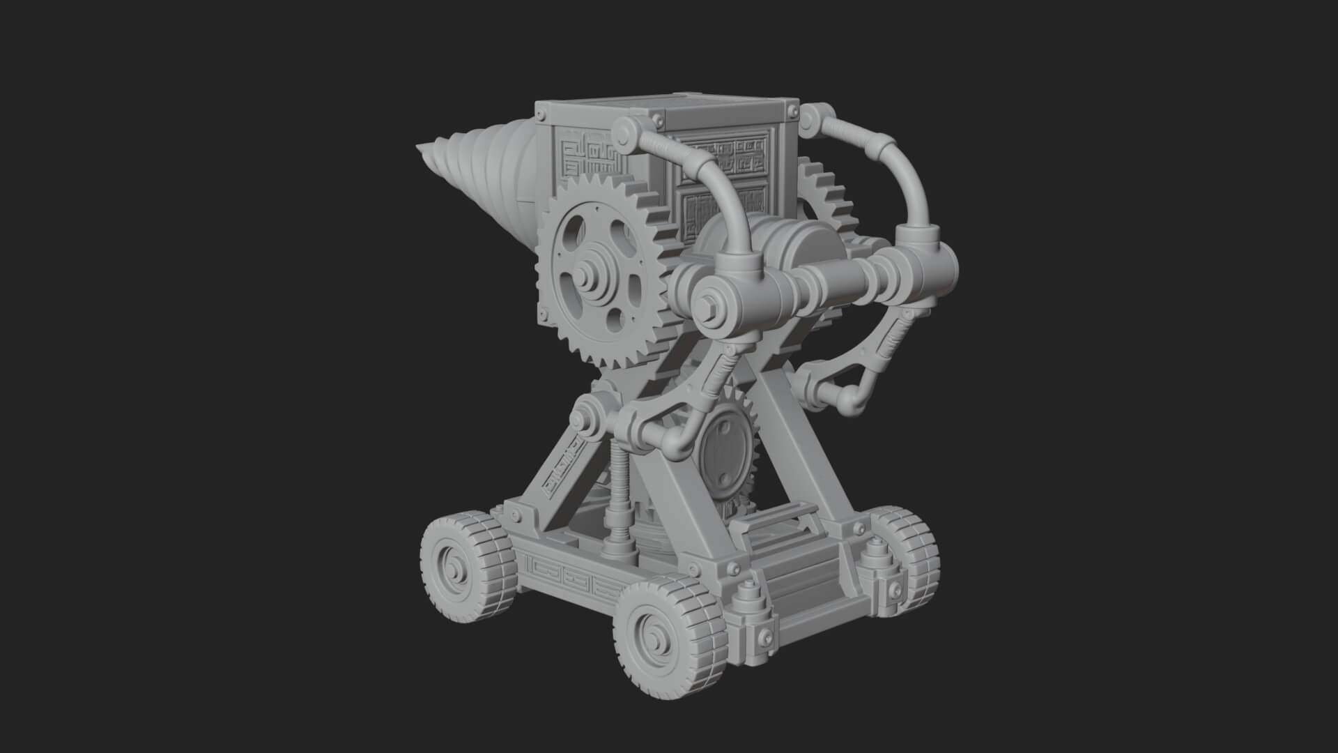 Siege Drill Engine Model Design 4 3D Print Model 3D Model