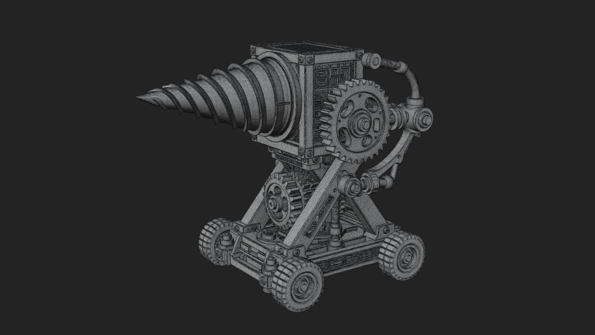 Siege Drill Engine Model Design 4 3D Print Model 3D Model