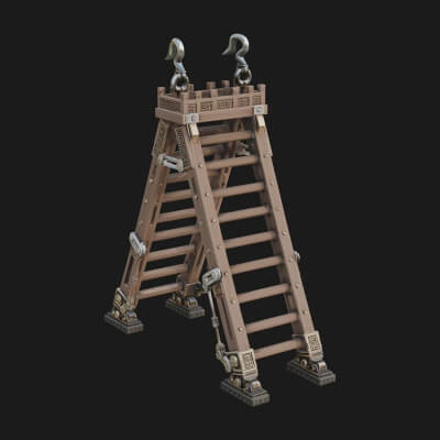 Siege Scaling Ladder Model Design 3 3D Print Model