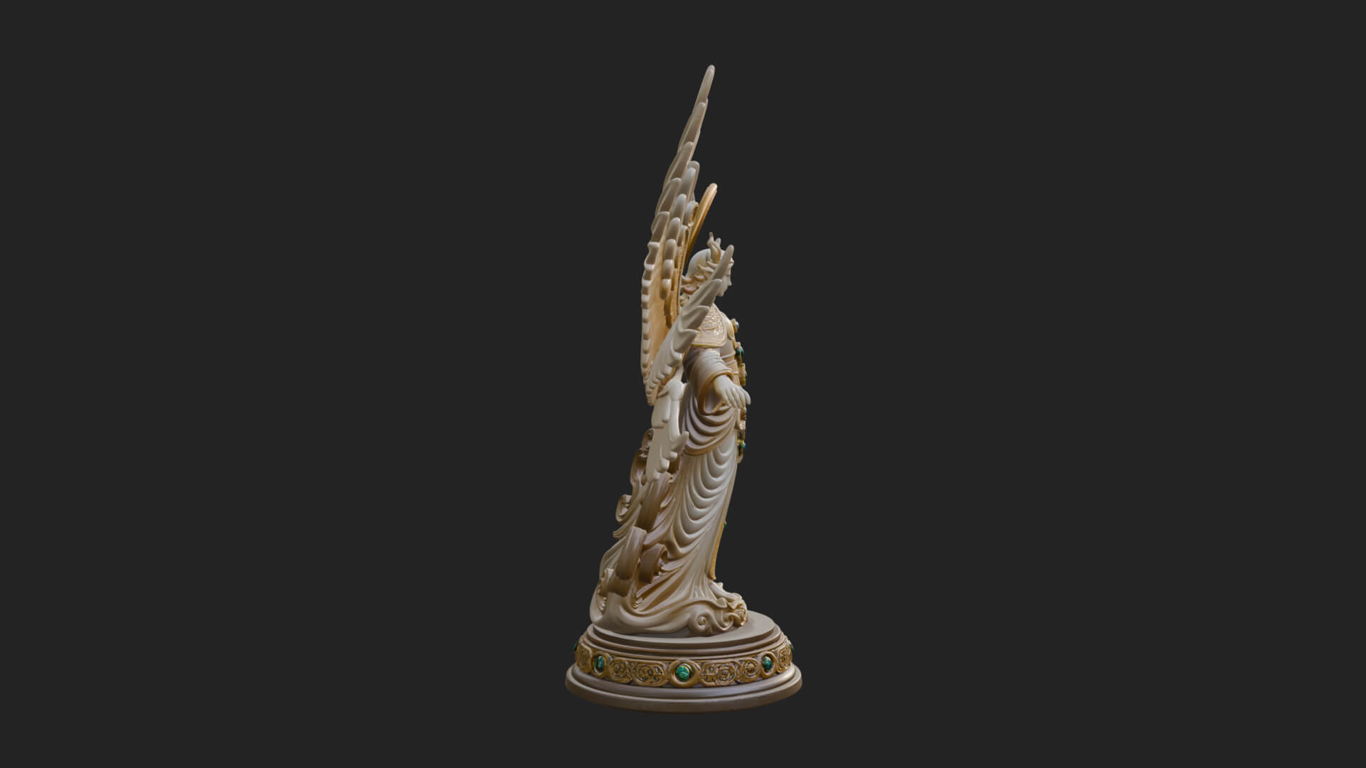 Six Winged Seraph Angel Statue Design 1 3D Print Model 3D Model