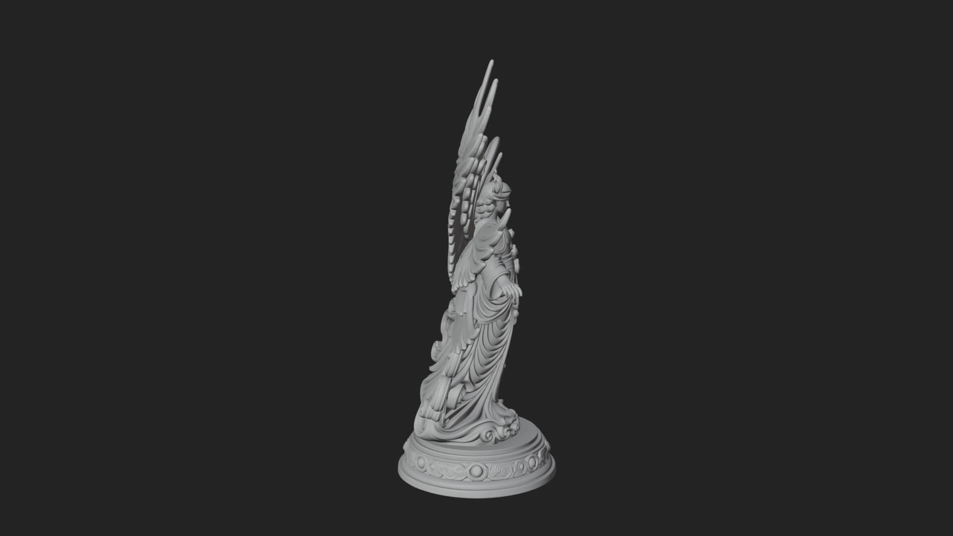 Six Winged Seraph Angel Statue Design 1 3D Print Model 3D Model