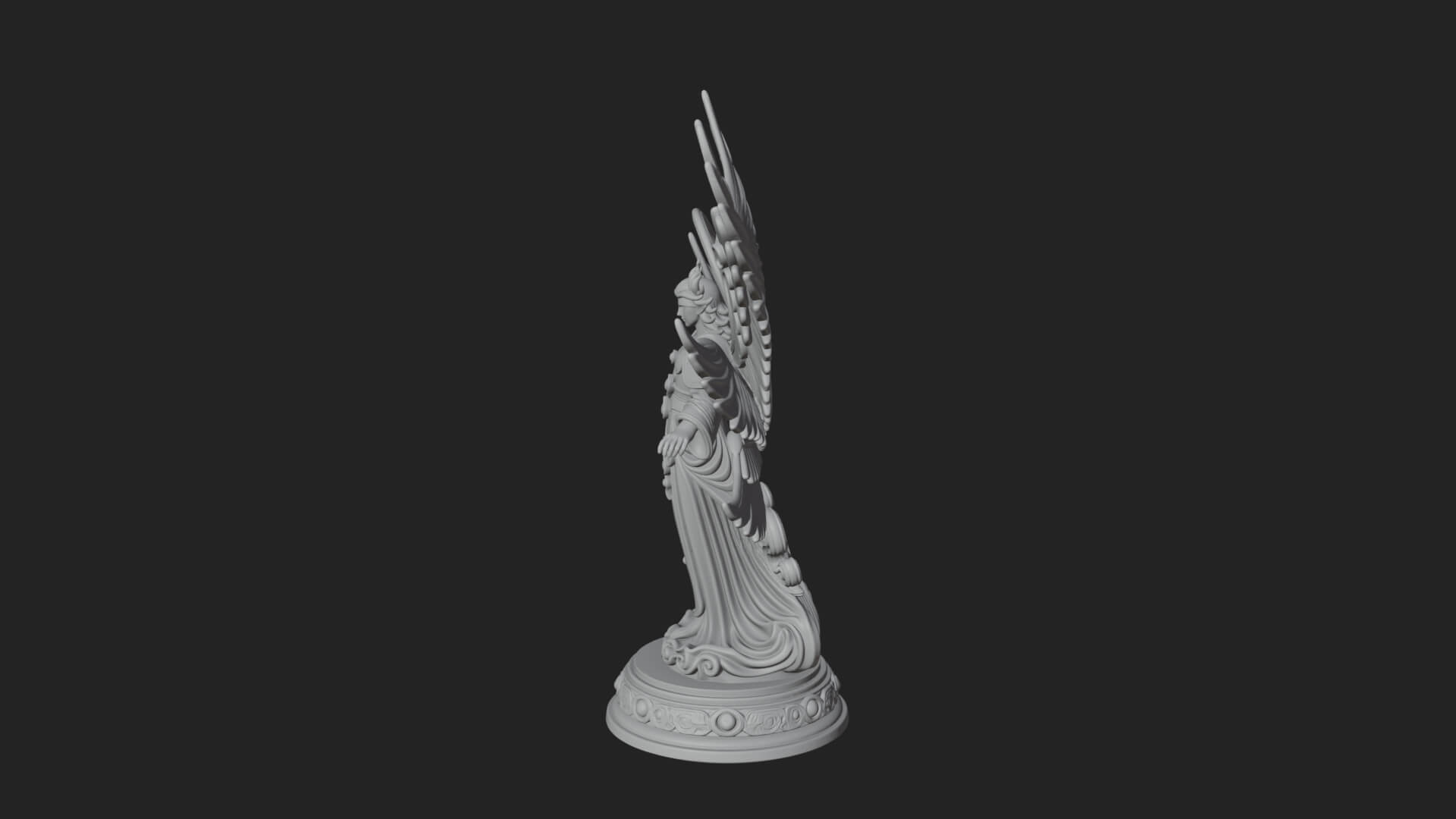 Six Winged Seraph Angel Statue Design 1 3D Print Model 3D Model