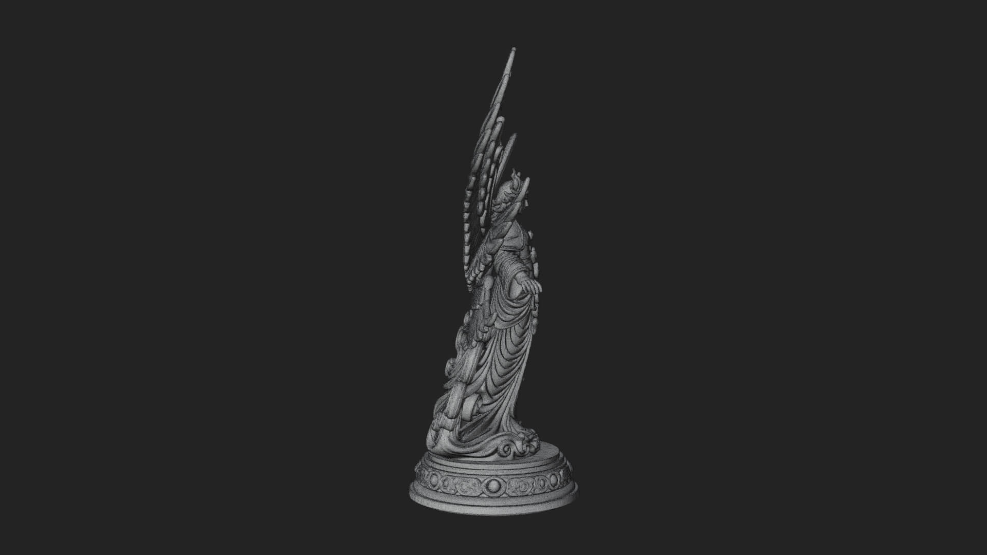 Six Winged Seraph Angel Statue Design 1 3D Print Model 3D Model