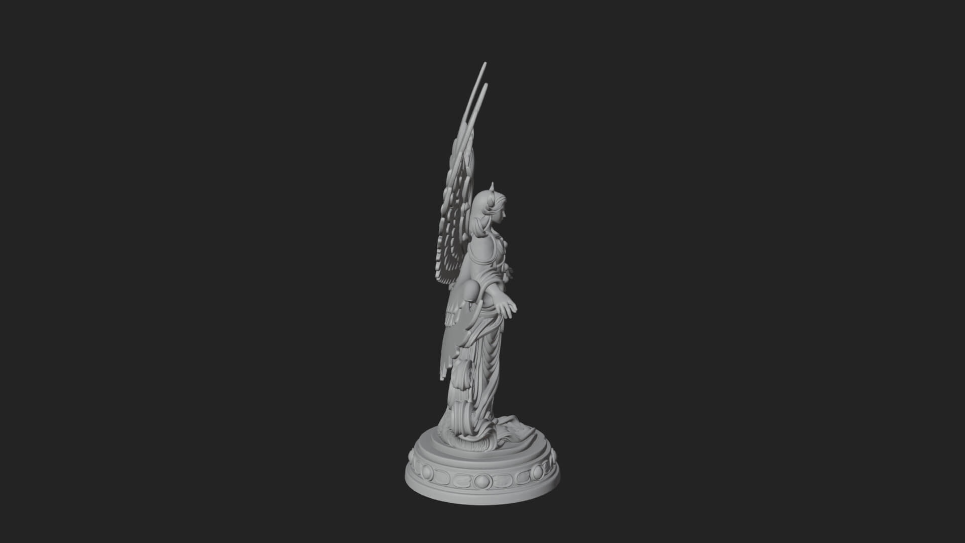 Six Winged Seraph Angel Statue Design 2 3D Print Model 3D Model