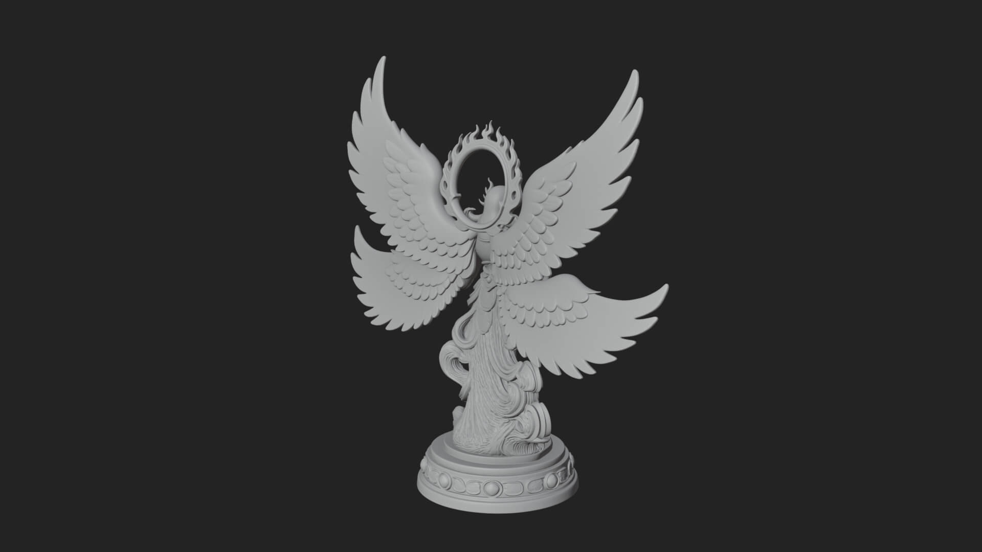 Six Winged Seraph Angel Statue Design 2 3D Print Model 3D Model