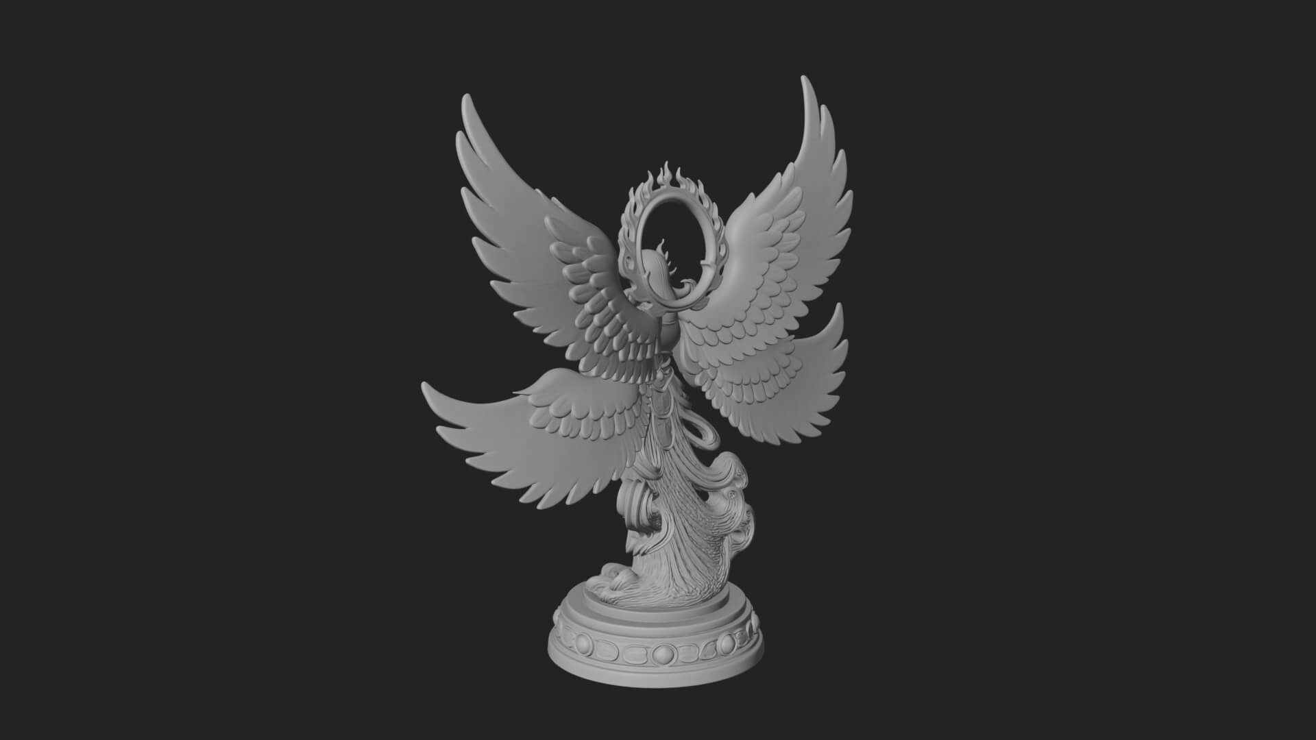 Six Winged Seraph Angel Statue Design 2 3D Print Model 3D Model