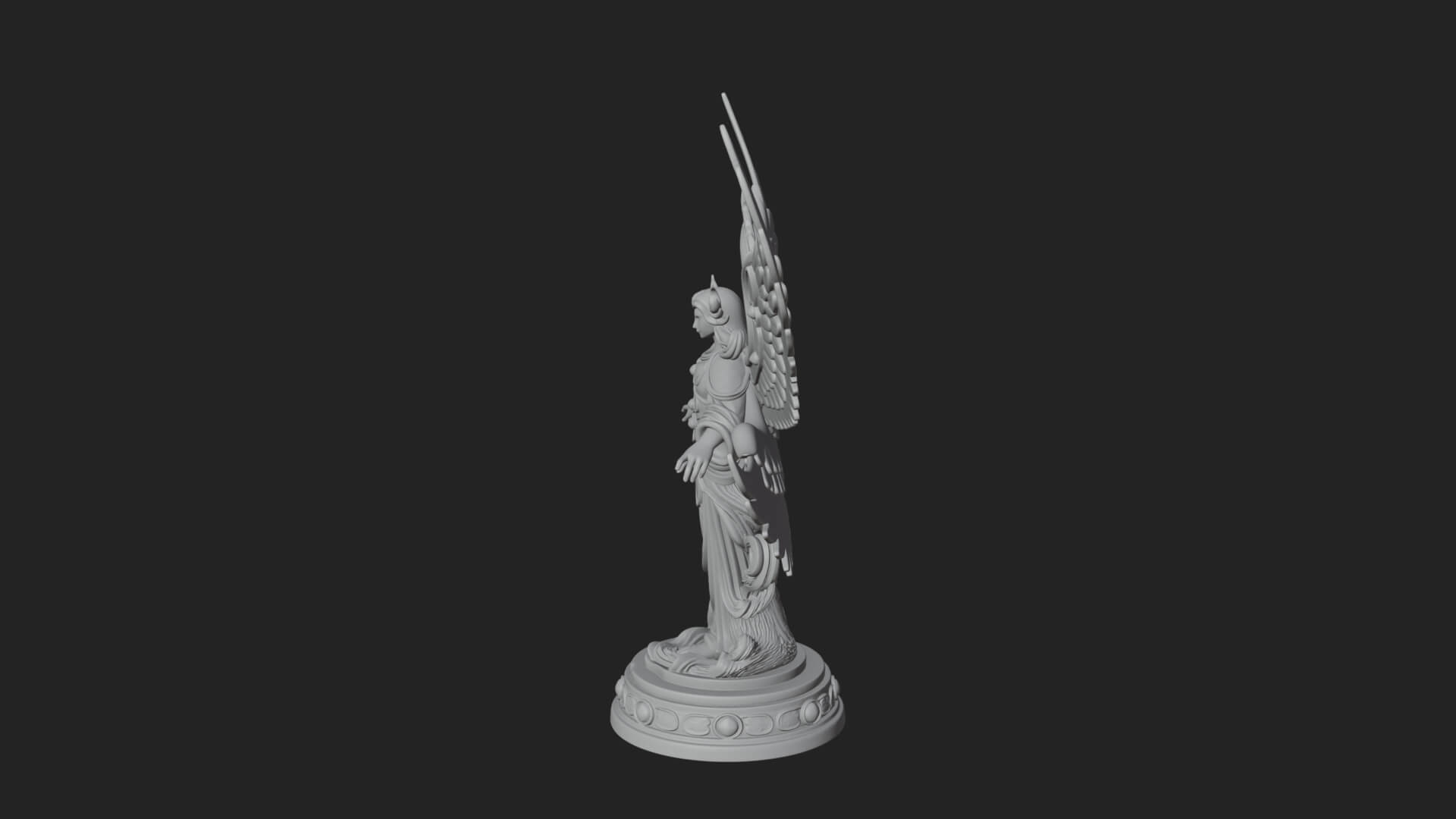 Six Winged Seraph Angel Statue Design 2 3D Print Model 3D Model