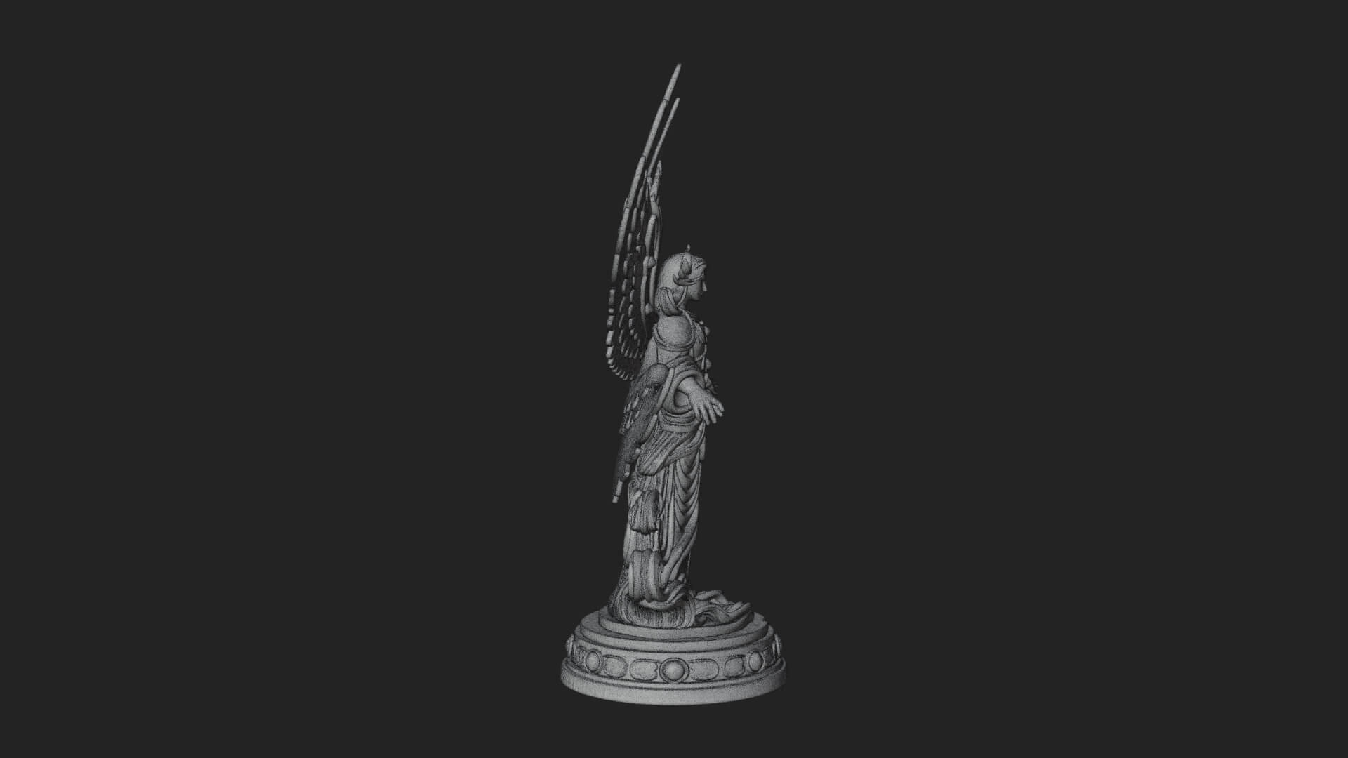 Six Winged Seraph Angel Statue Design 2 3D Print Model 3D Model