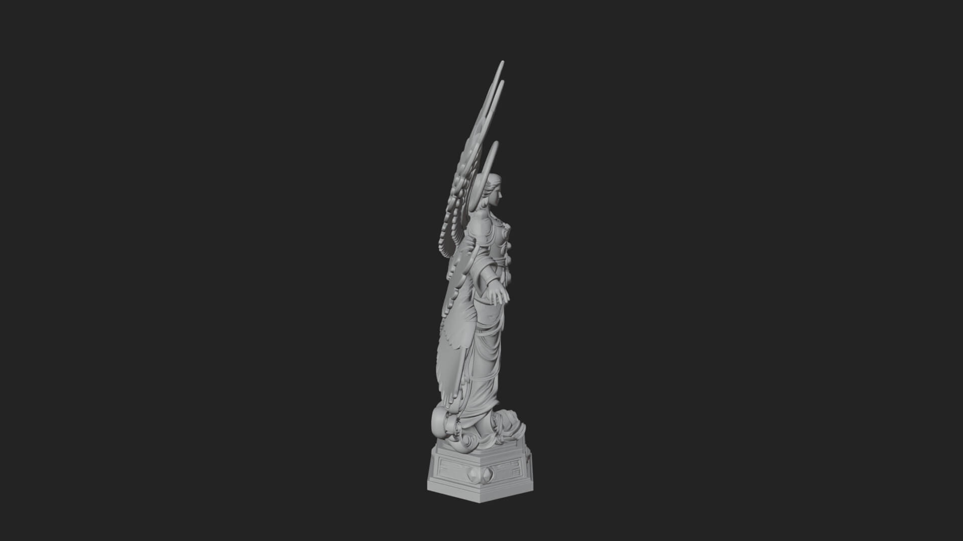 Six Winged Seraph Angel Statue Design 3 3D Print Model 3D Model