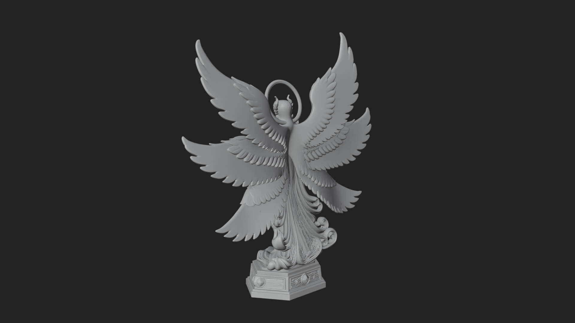 Six Winged Seraph Angel Statue Design 3 3D Print Model 3D Model