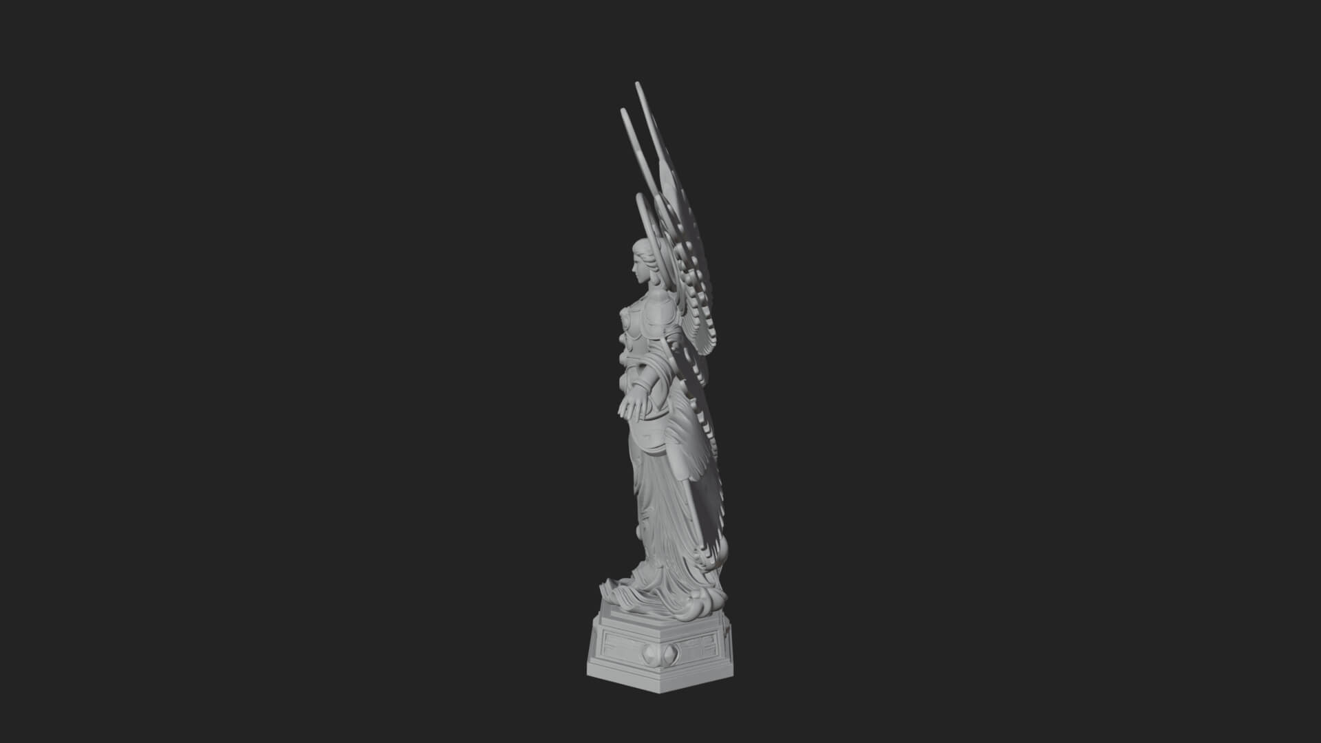 Six Winged Seraph Angel Statue Design 3 3D Print Model 3D Model