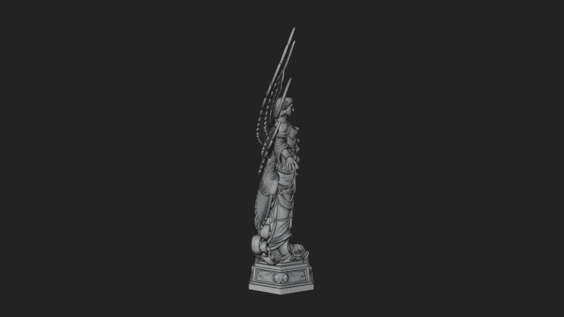 Six Winged Seraph Angel Statue Design 3 3D Print Model 3D Model