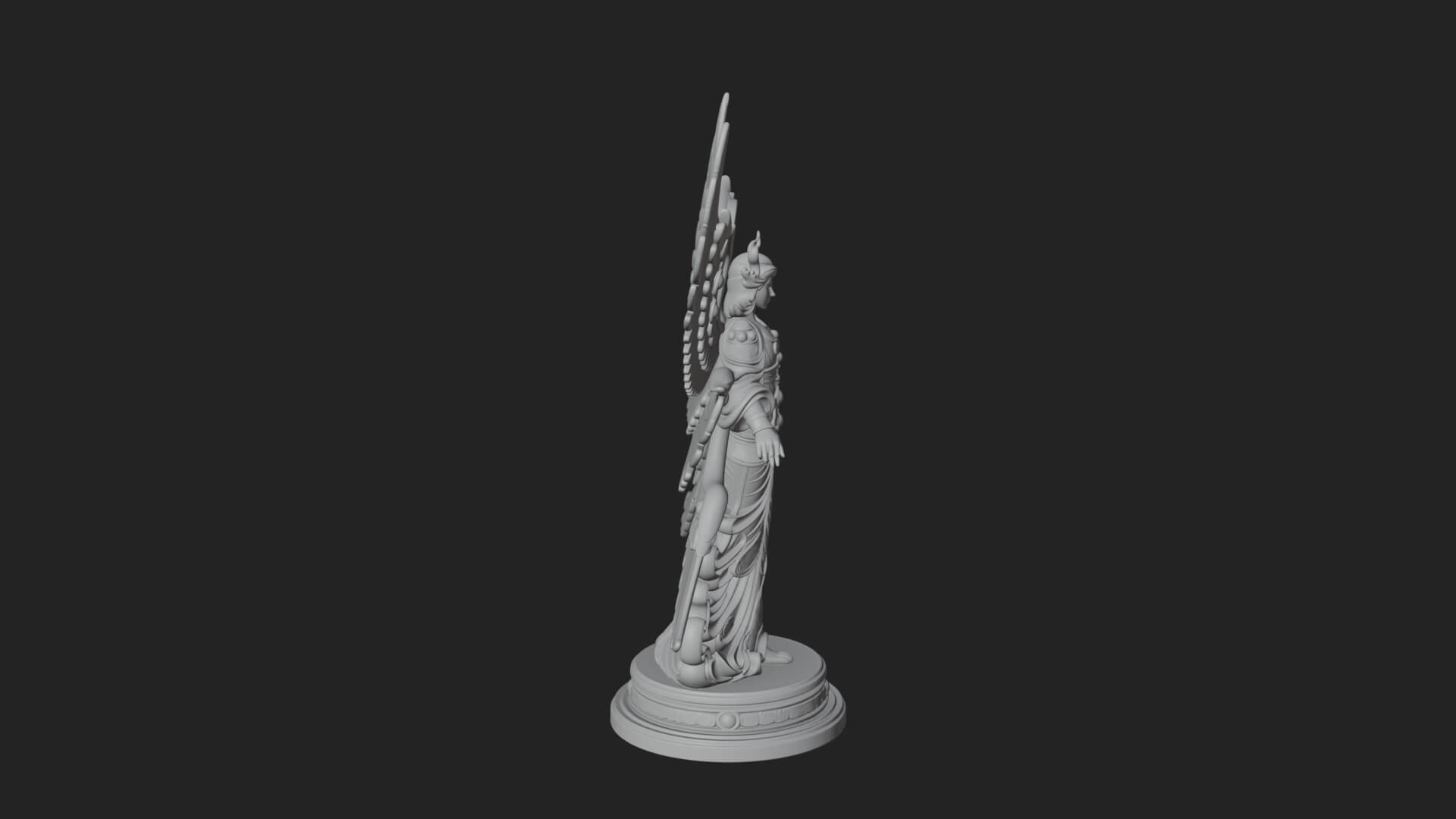 Six Winged Seraph Angel Statue Design 4 3D Print Model 3D Model