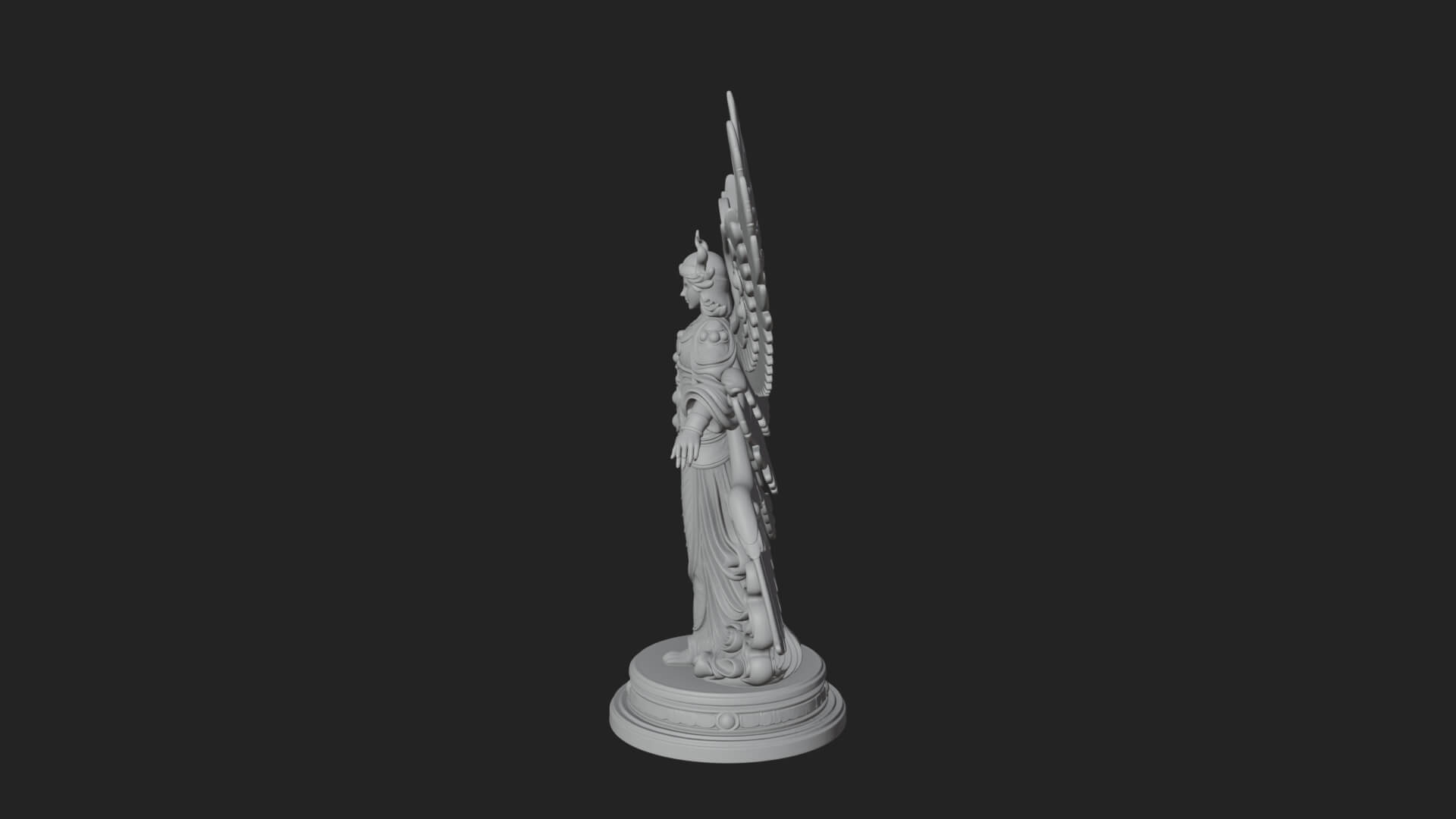 Six Winged Seraph Angel Statue Design 4 3D Print Model 3D Model