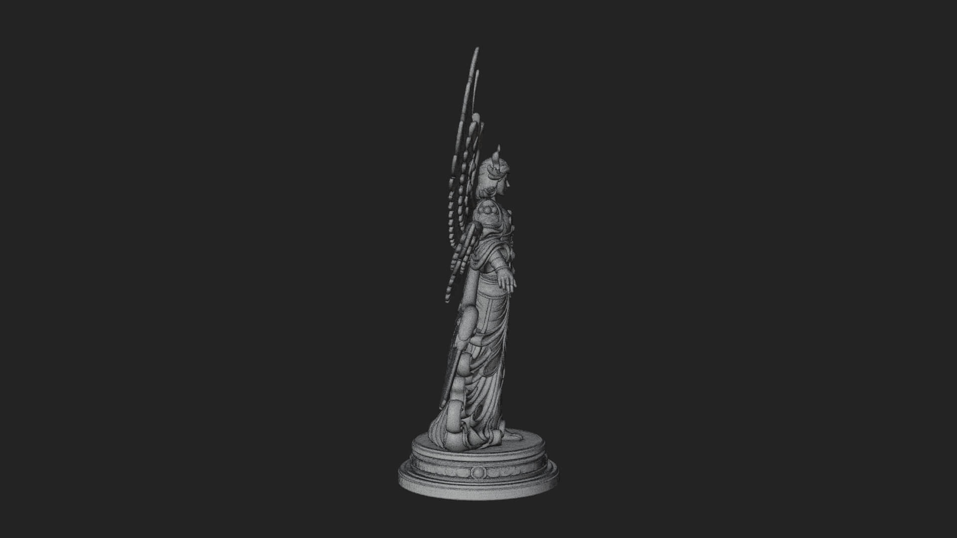 Six Winged Seraph Angel Statue Design 4 3D Print Model 3D Model