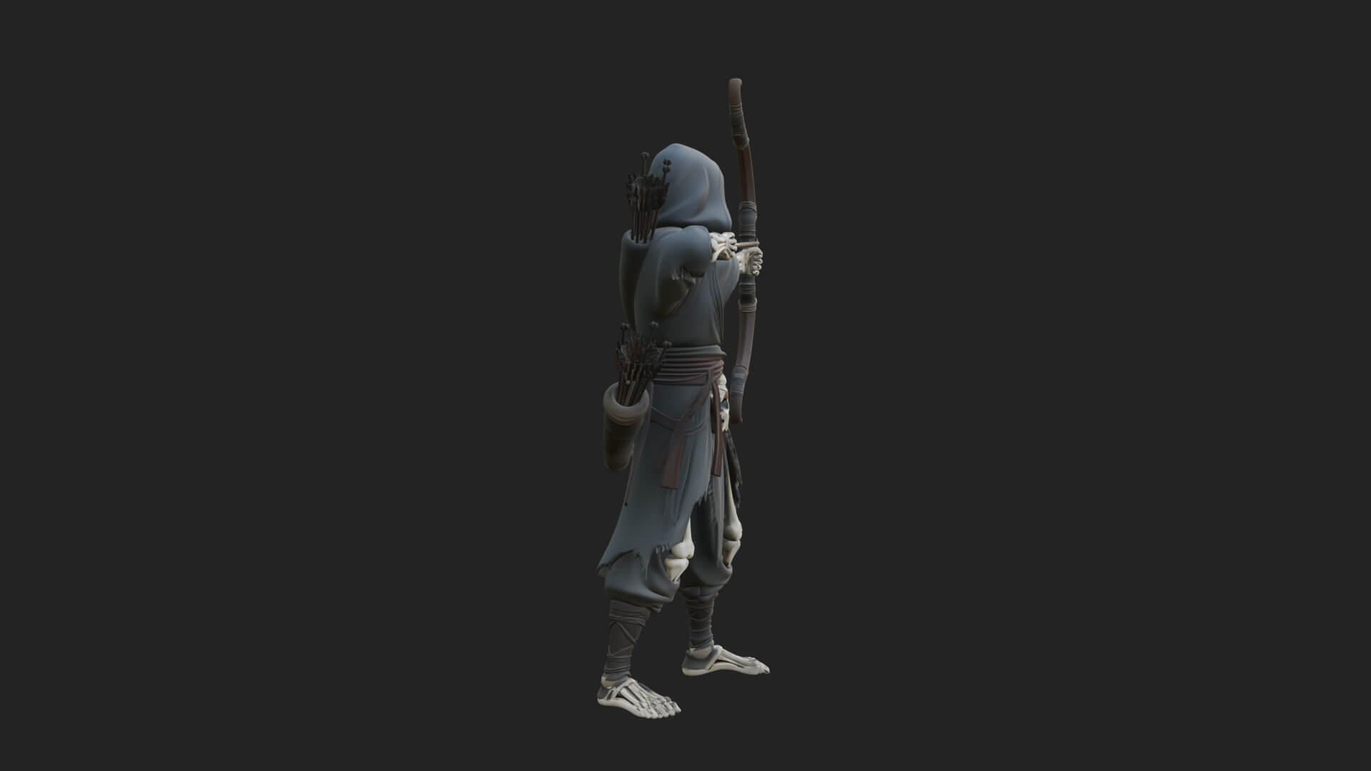 Skeleton Archer Statue Design 1 3D Print Model 3D Model