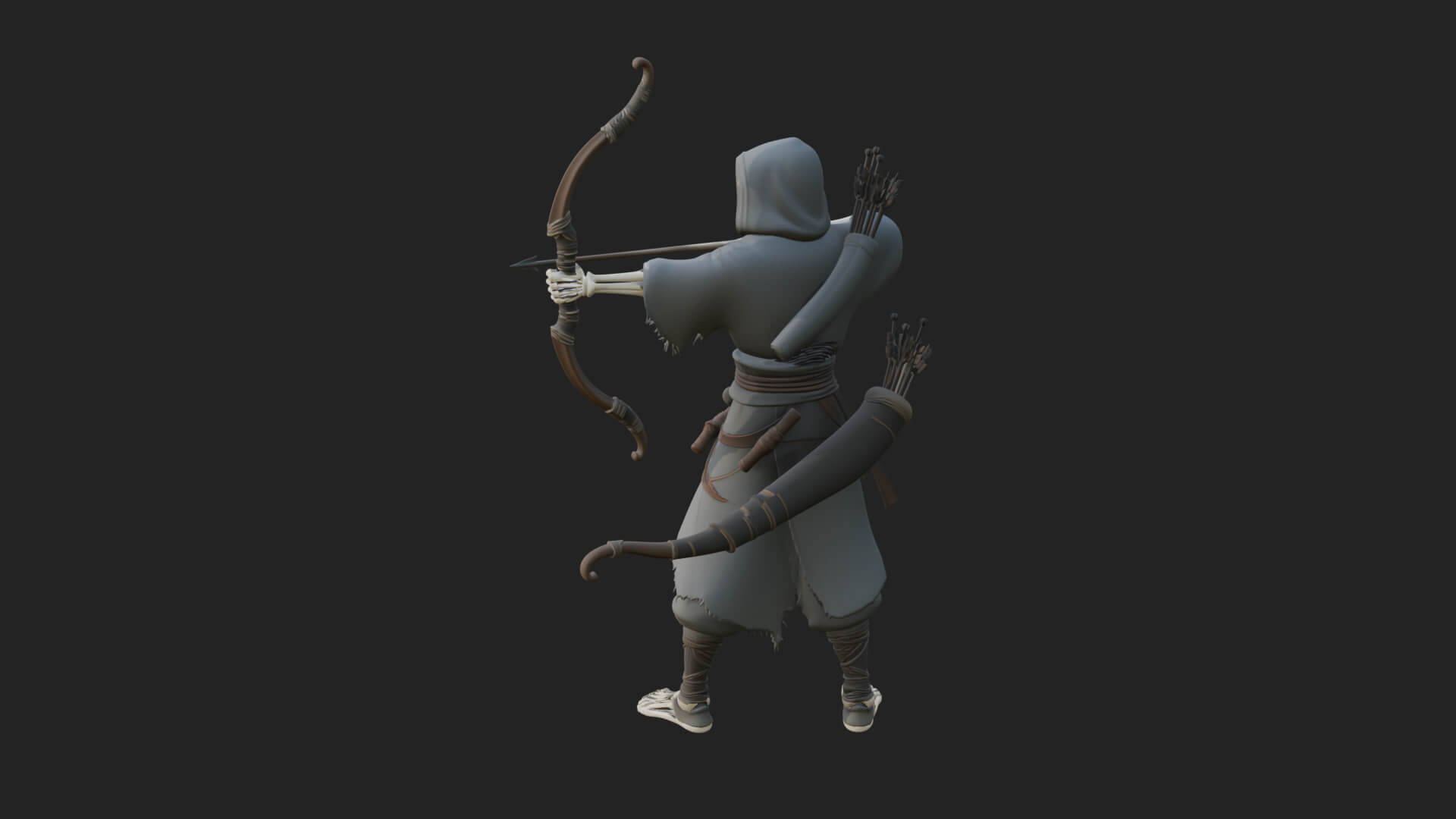 Skeleton Archer Statue Design 1 3D Print Model 3D Model