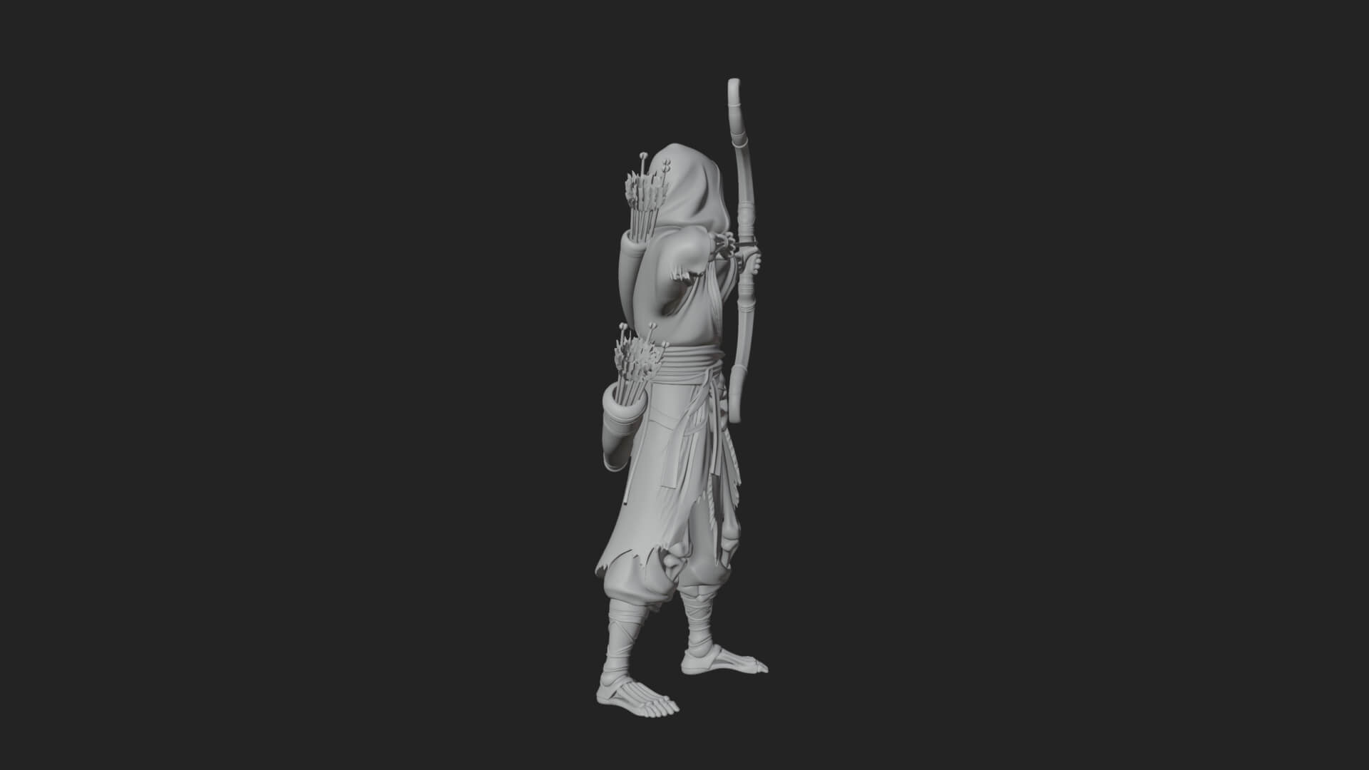 Skeleton Archer Statue Design 1 3D Print Model 3D Model
