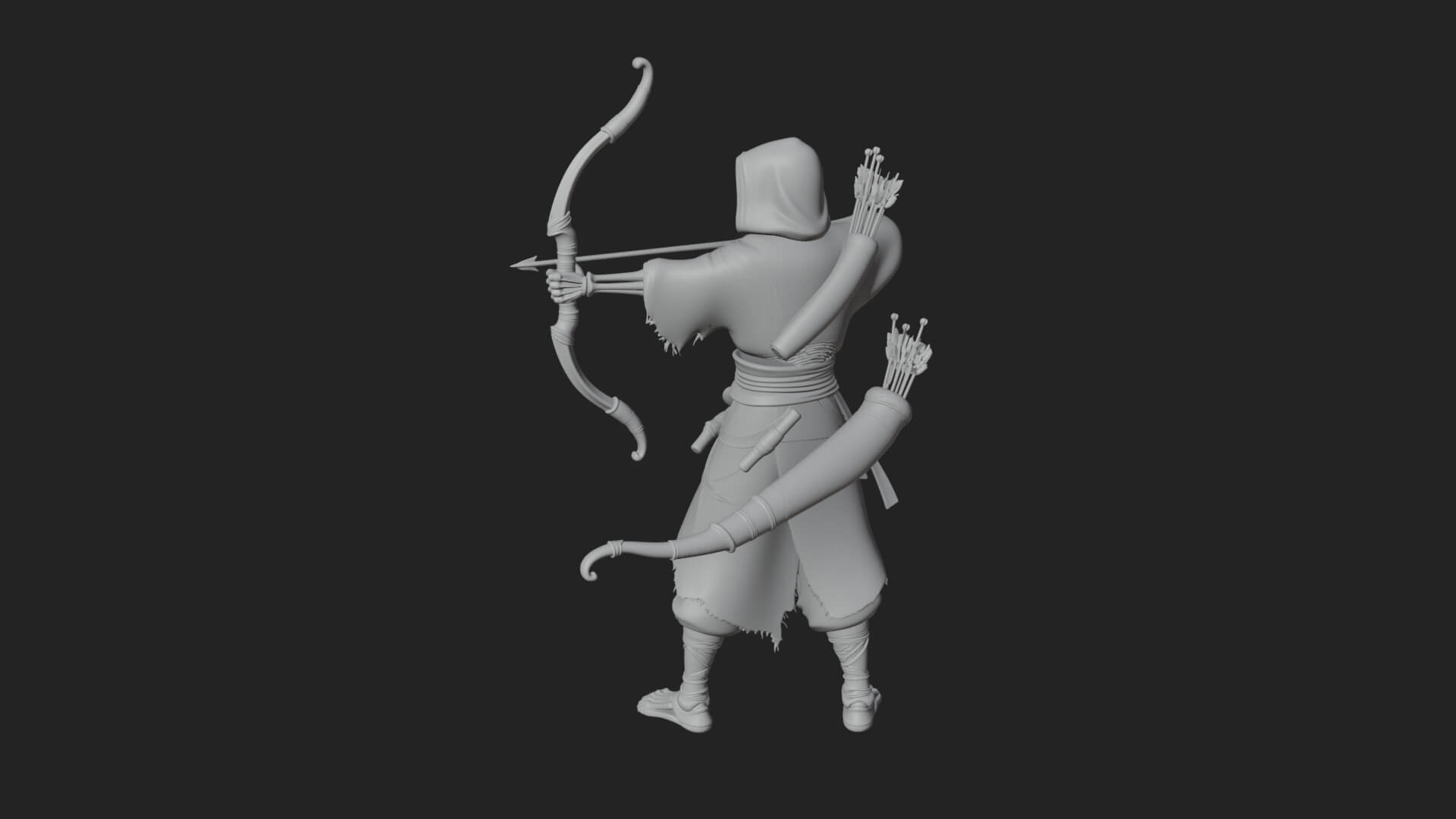Skeleton Archer Statue Design 1 3D Print Model 3D Model