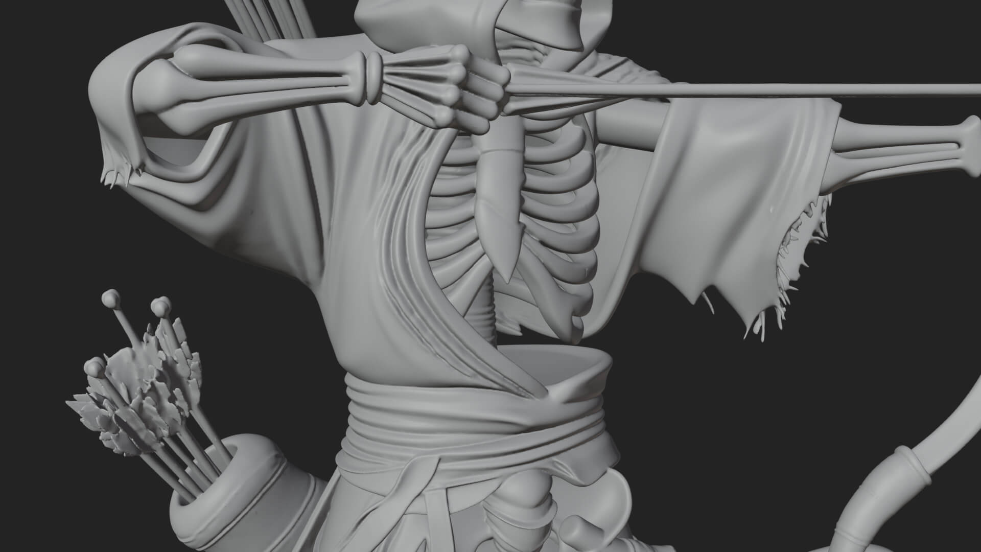 Skeleton Archer Statue Design 1 3D Print Model 3D Model
