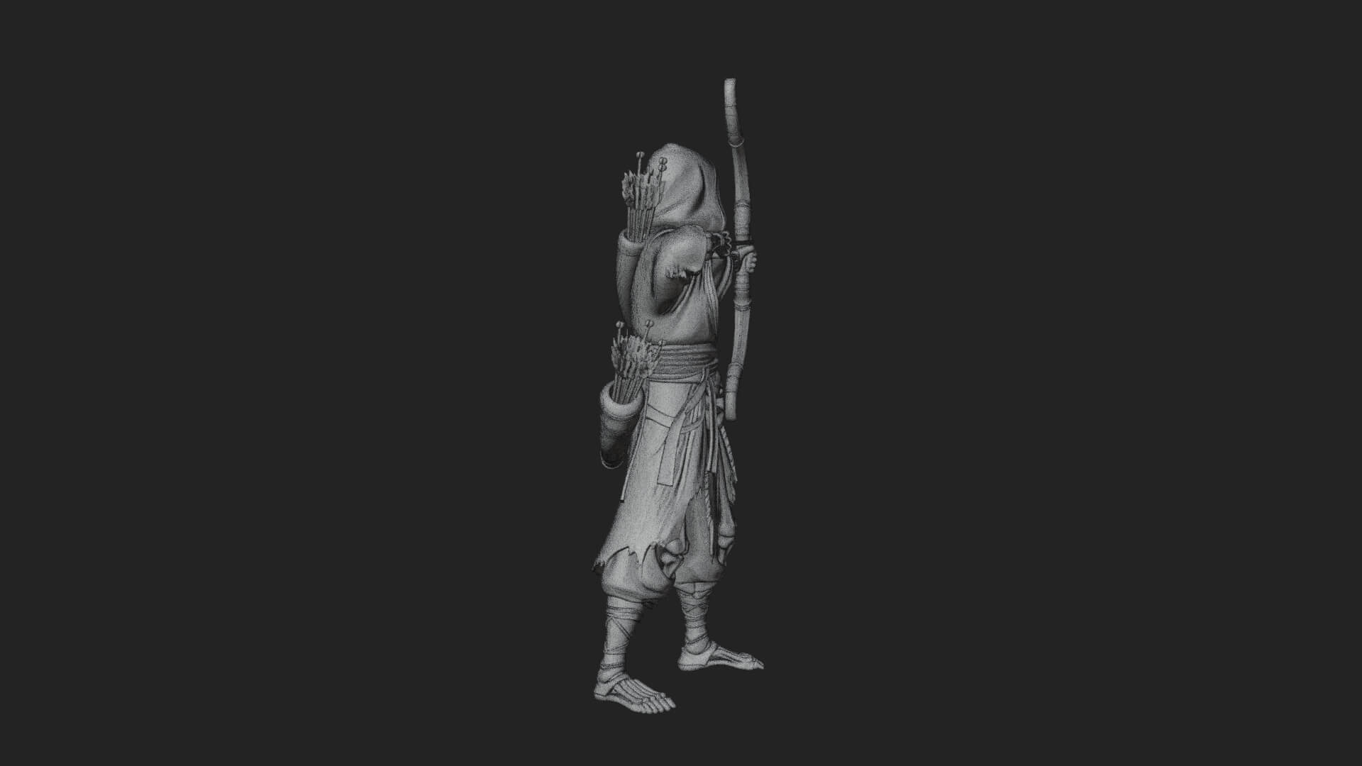 Skeleton Archer Statue Design 1 3D Print Model 3D Model