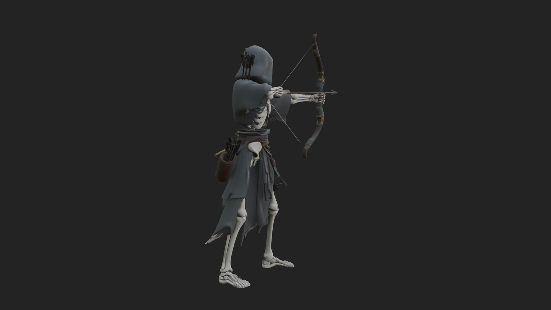 Skeleton Archer Statue Design 2 3D Print Model 3D Model