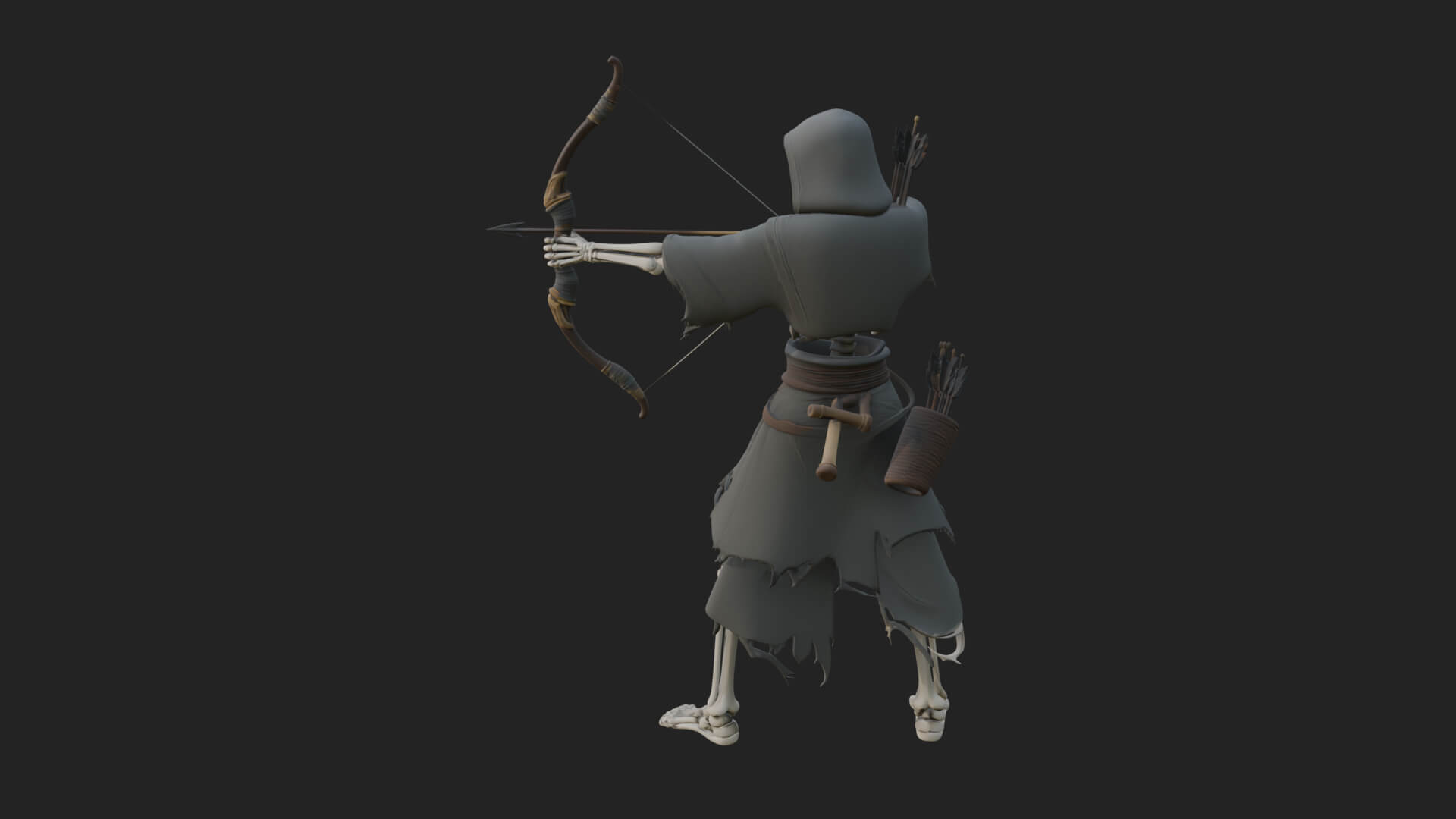 Skeleton Archer Statue Design 2 3D Print Model 3D Model