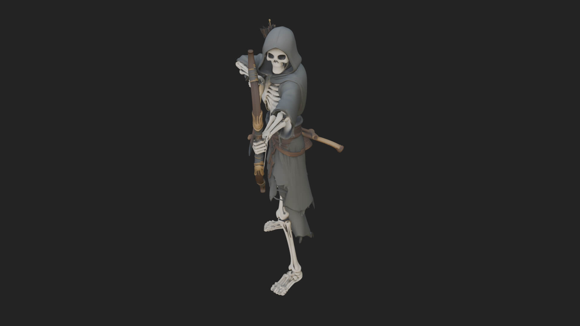 Skeleton Archer Statue Design 2 3D Print Model 3D Model