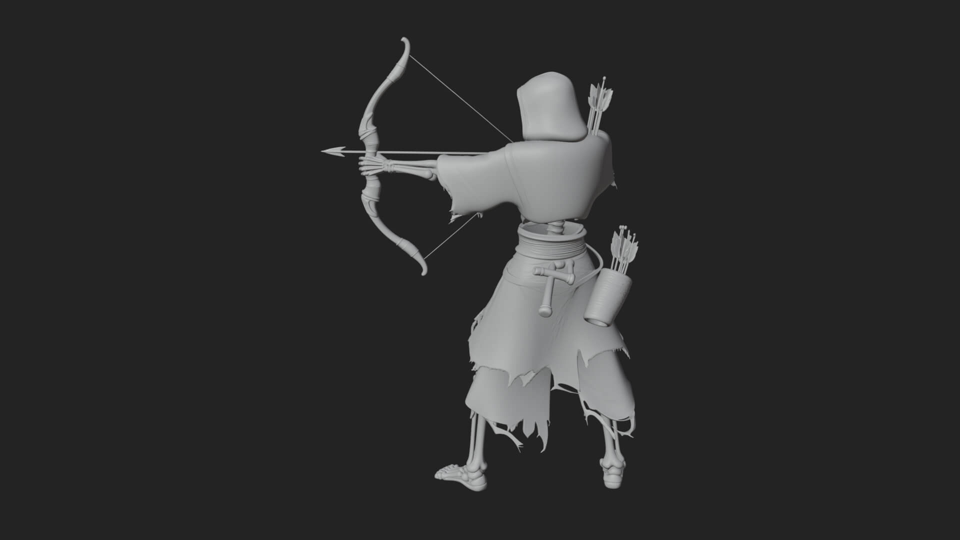 Skeleton Archer Statue Design 2 3D Print Model 3D Model