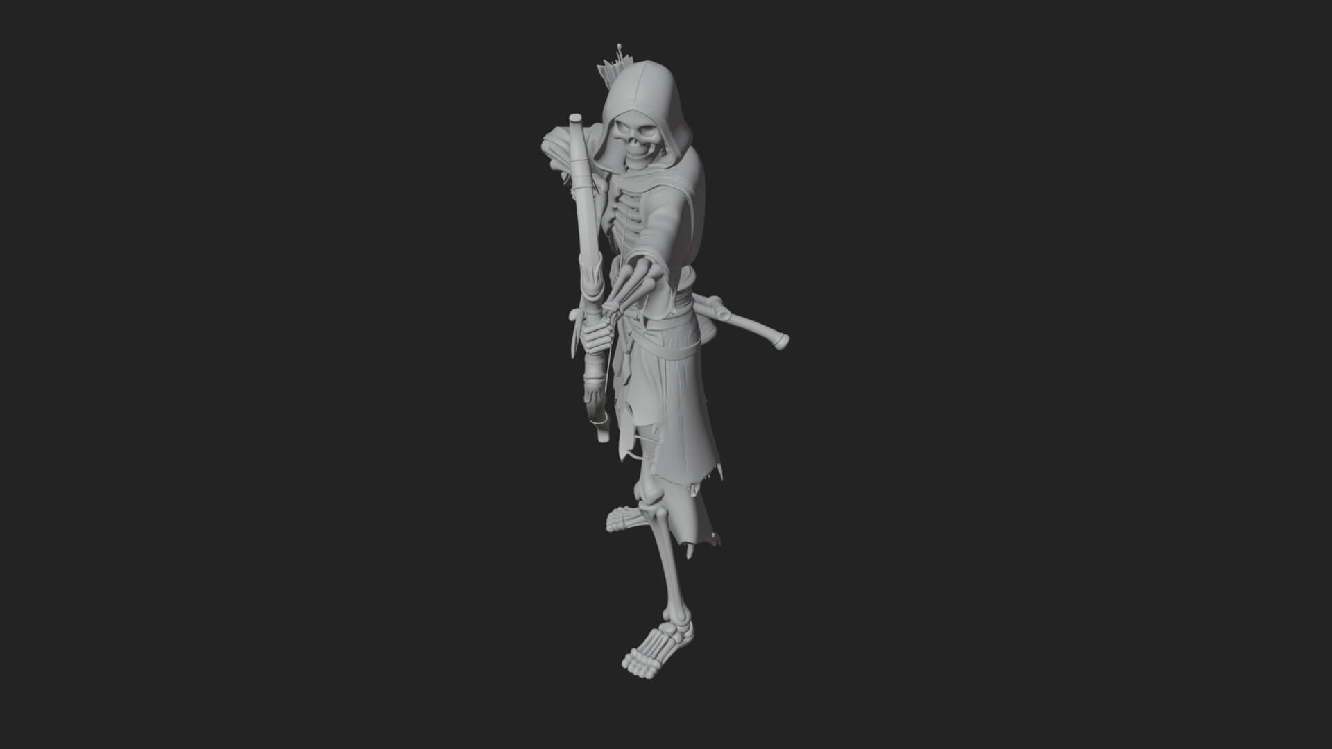 Skeleton Archer Statue Design 2 3D Print Model 3D Model