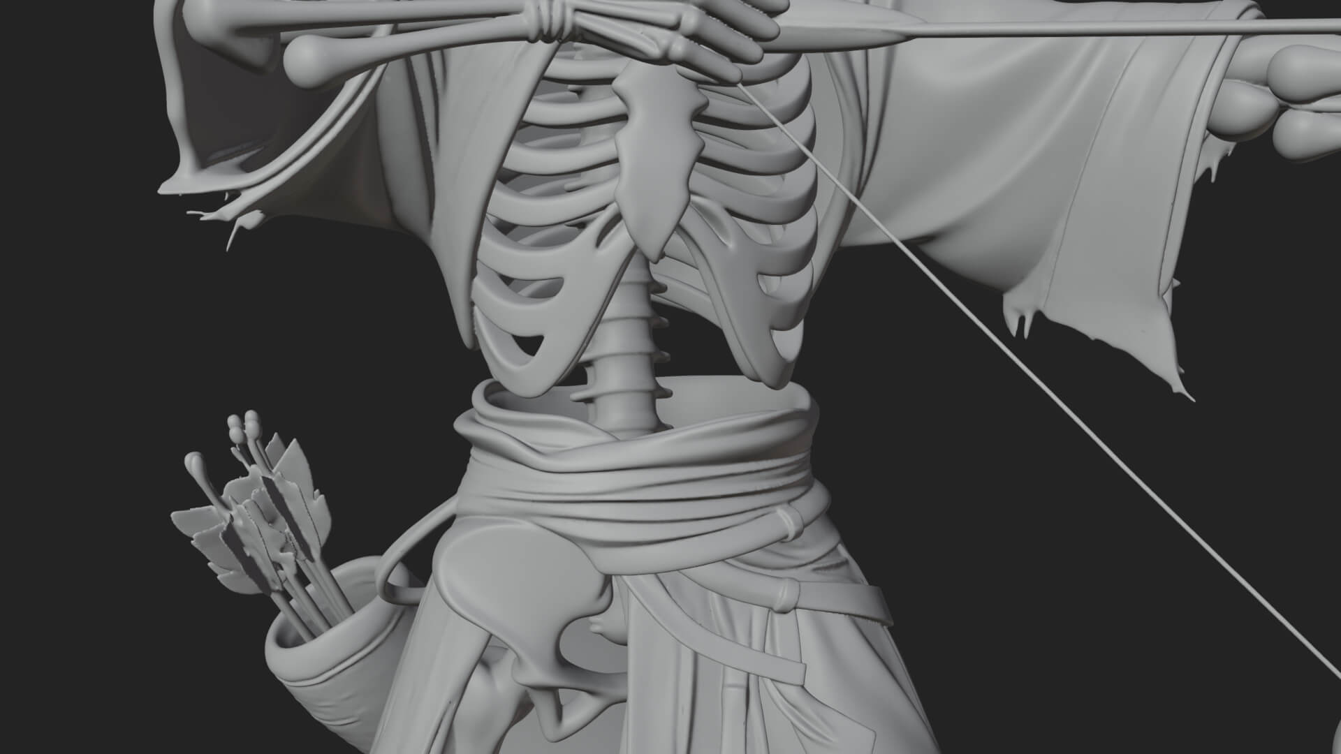 Skeleton Archer Statue Design 2 3D Print Model 3D Model