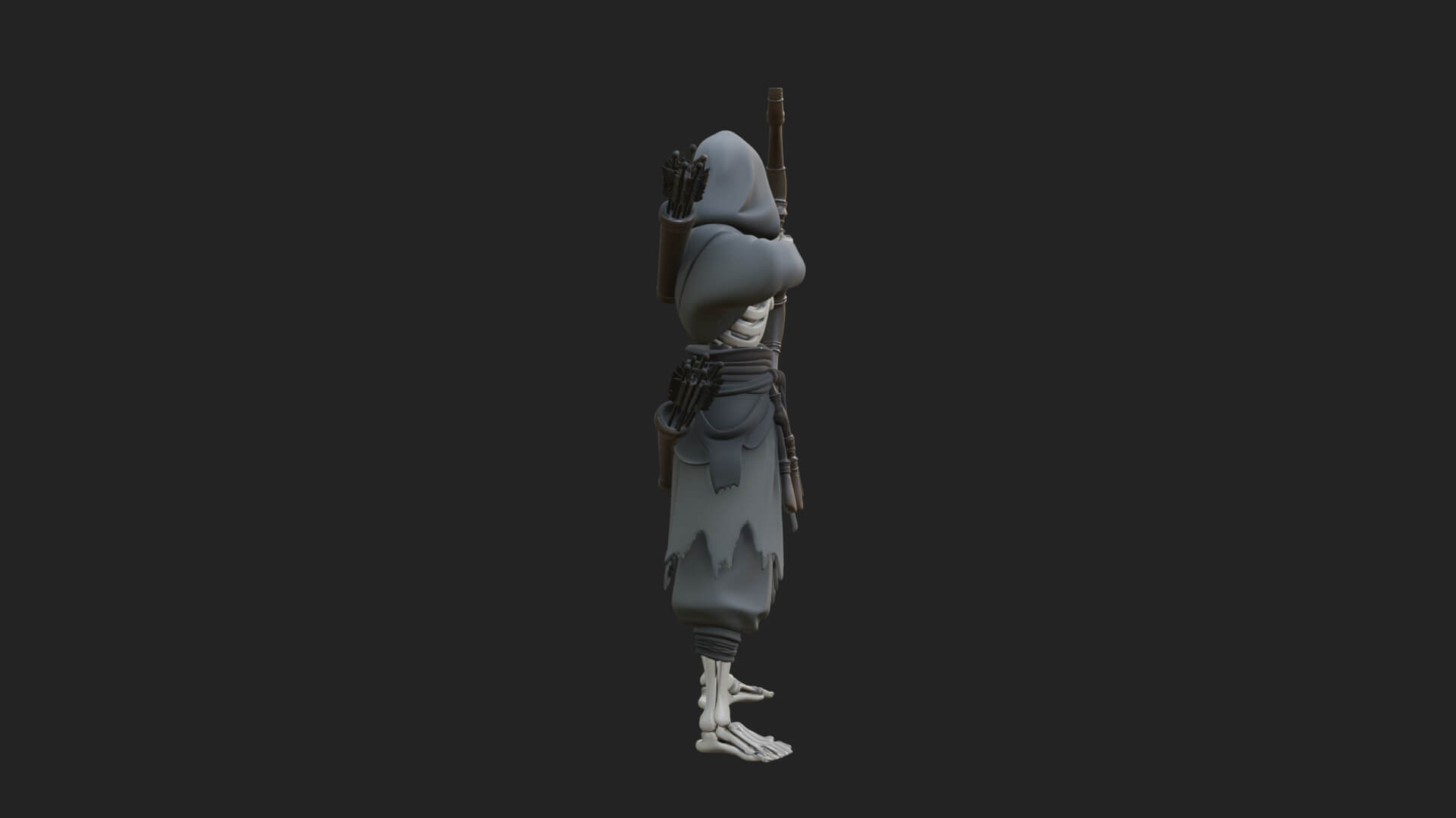 Skeleton Archer Statue Design 3 3D Print Model 3D Model