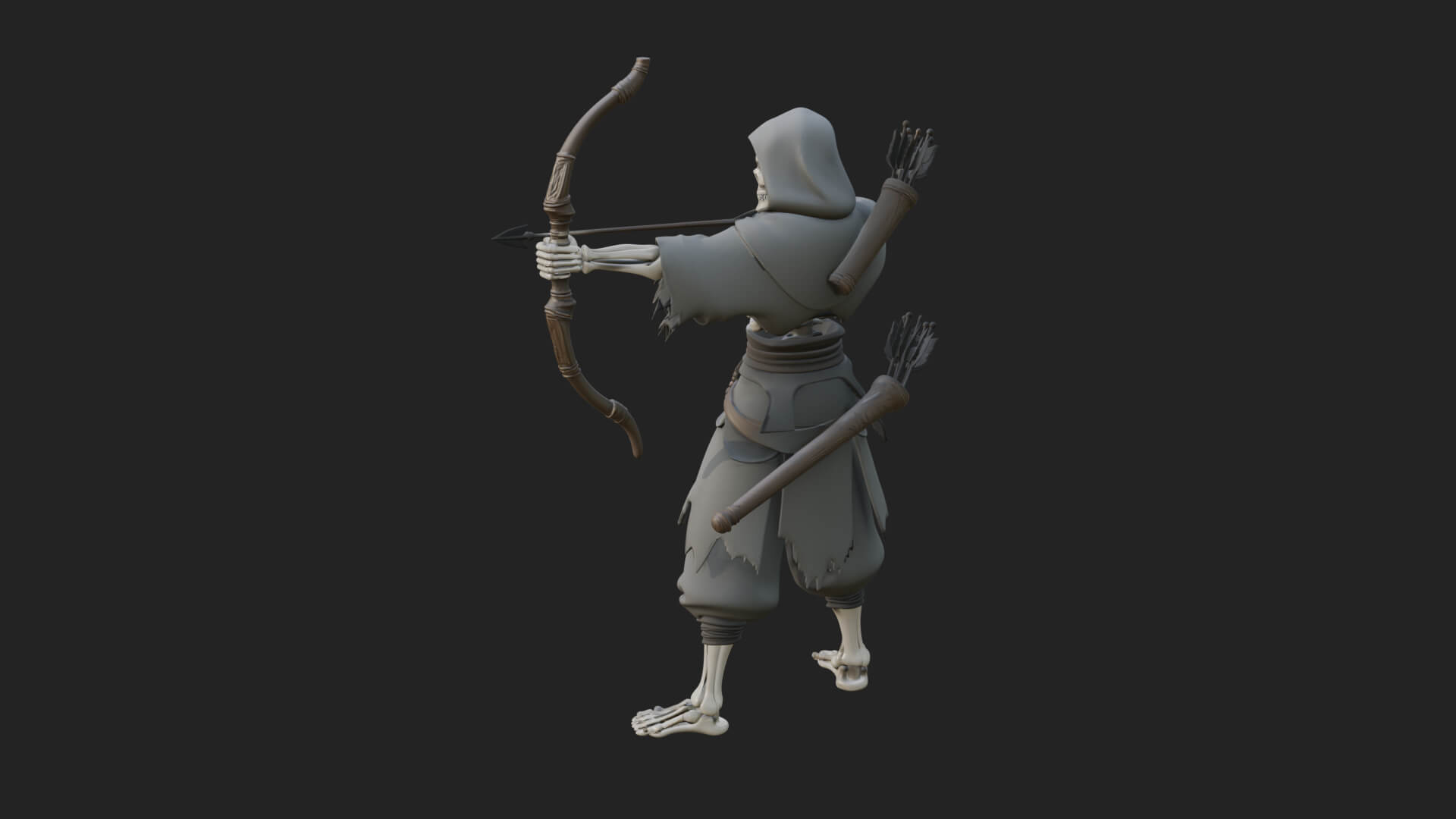 Skeleton Archer Statue Design 3 3D Print Model 3D Model