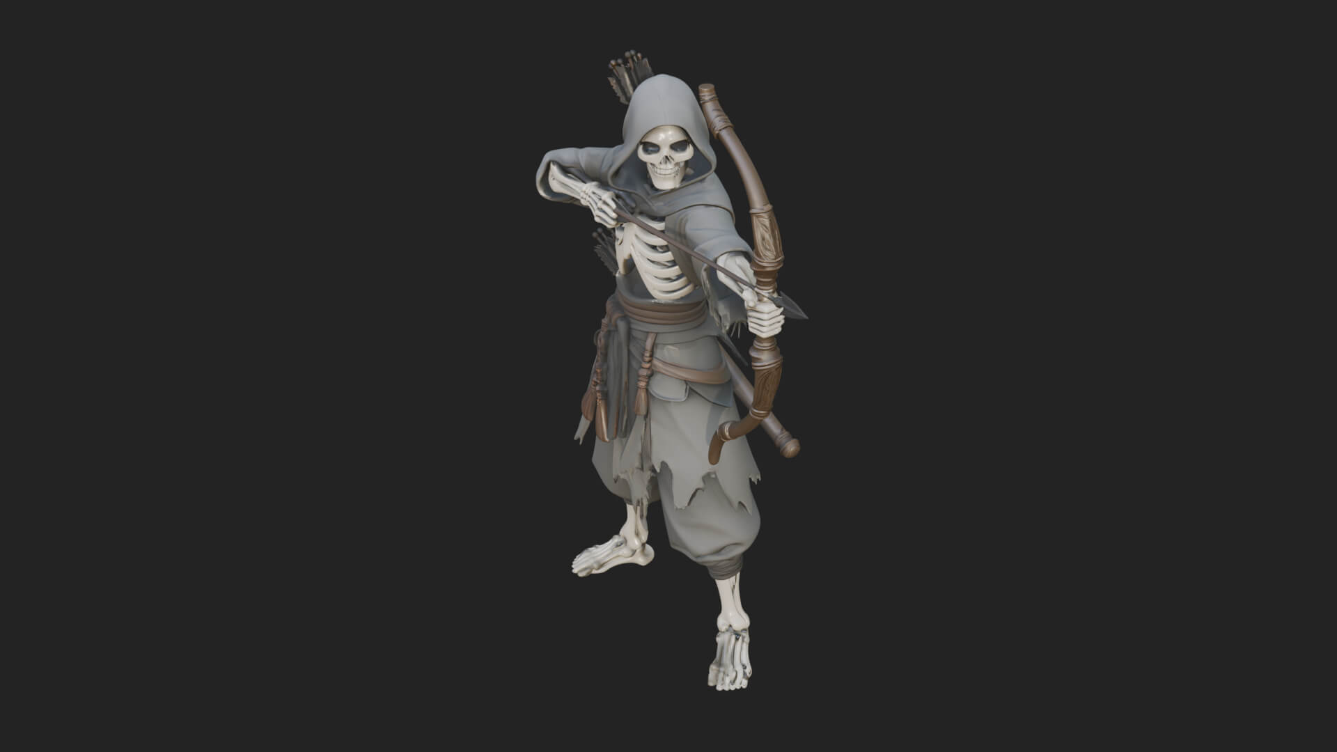 Skeleton Archer Statue Design 3 3D Print Model 3D Model