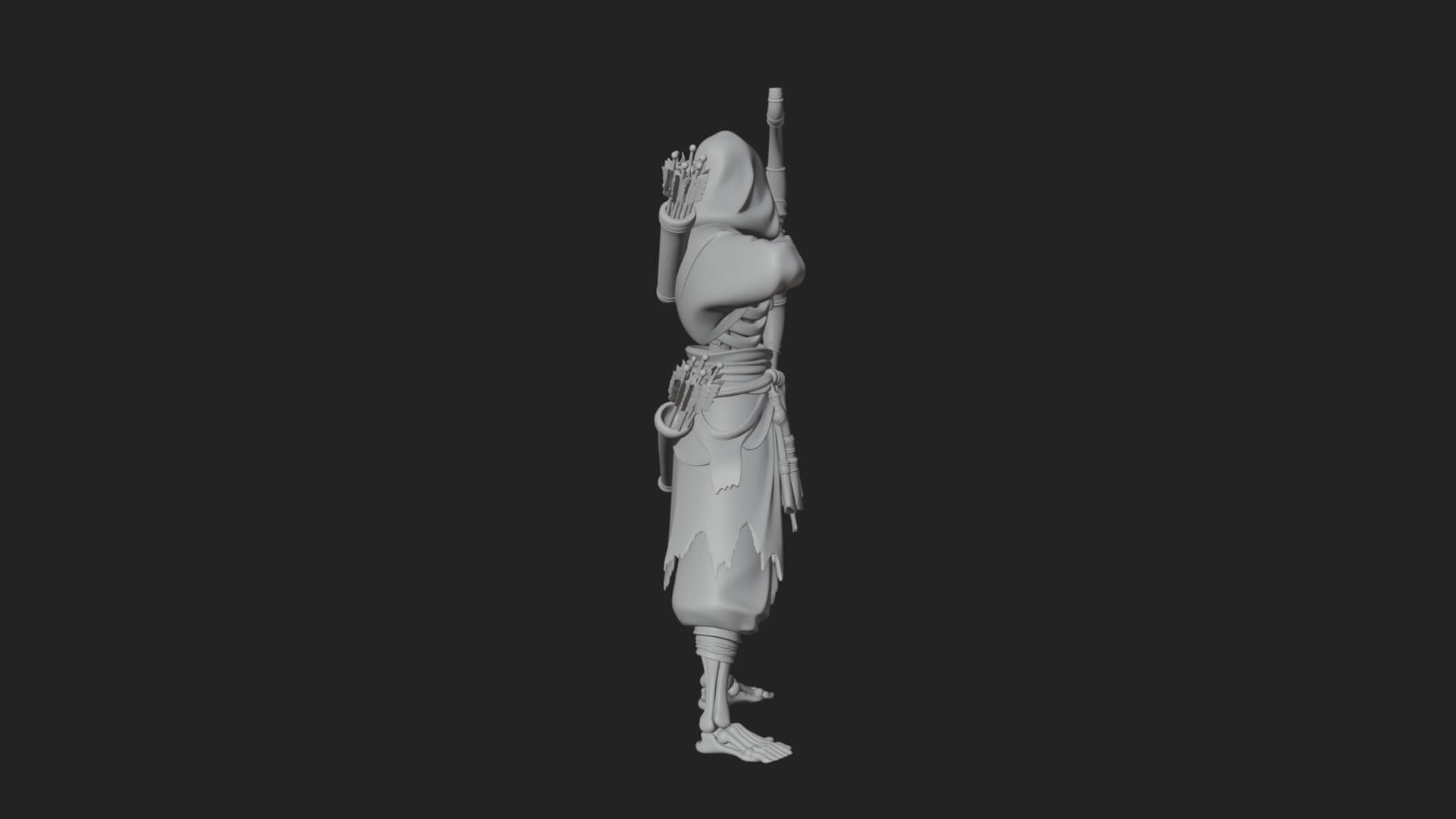 Skeleton Archer Statue Design 3 3D Print Model 3D Model
