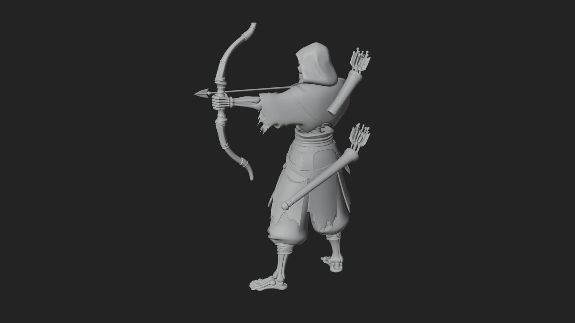 Skeleton Archer Statue Design 3 3D Print Model 3D Model