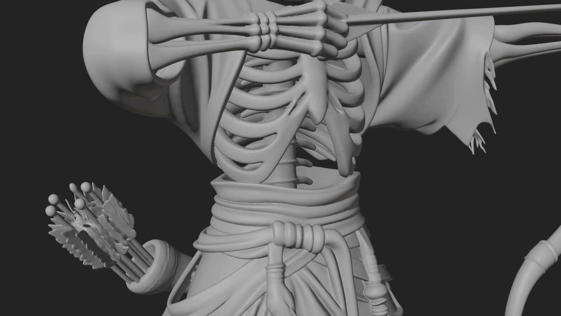 Skeleton Archer Statue Design 3 3D Print Model 3D Model