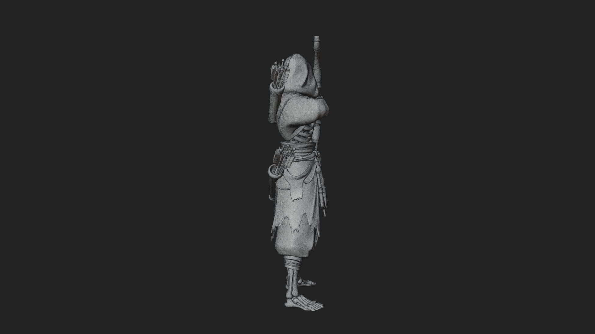 Skeleton Archer Statue Design 3 3D Print Model 3D Model