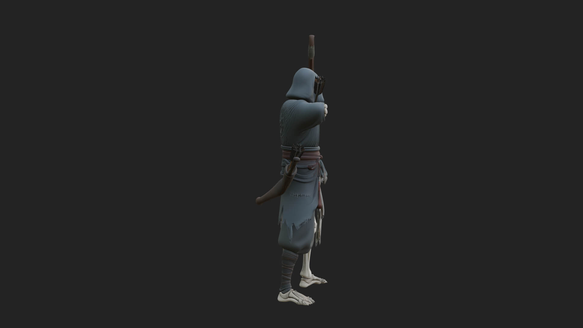 Skeleton Archer Statue Design 4 3D Print Model 3D Model
