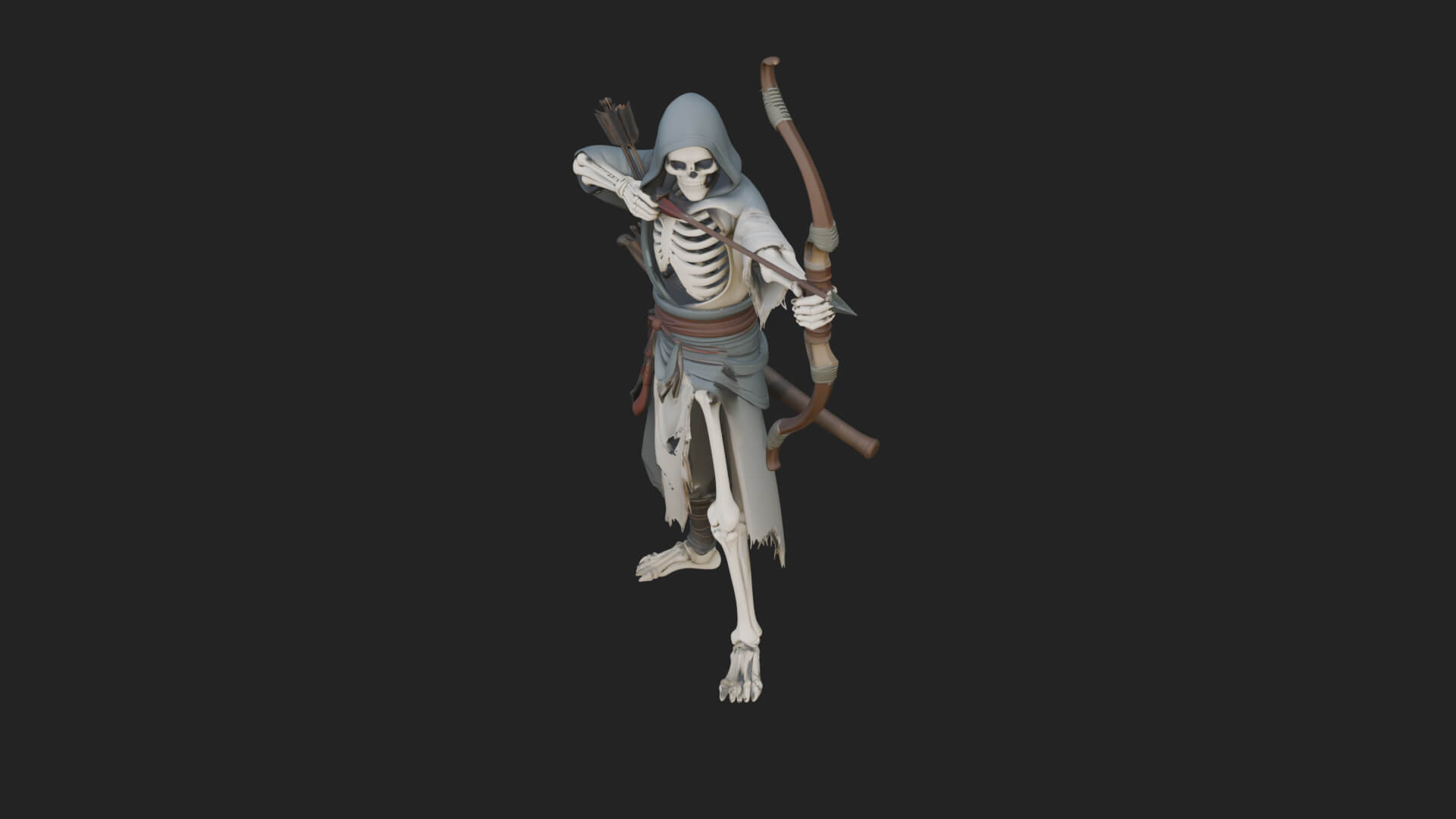 Skeleton Archer Statue Design 4 3D Print Model 3D Model