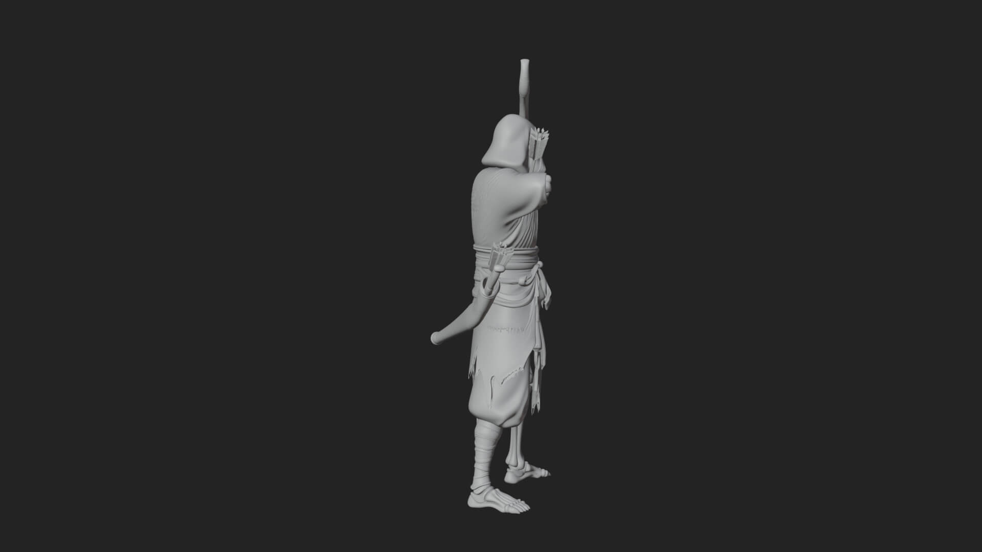 Skeleton Archer Statue Design 4 3D Print Model 3D Model