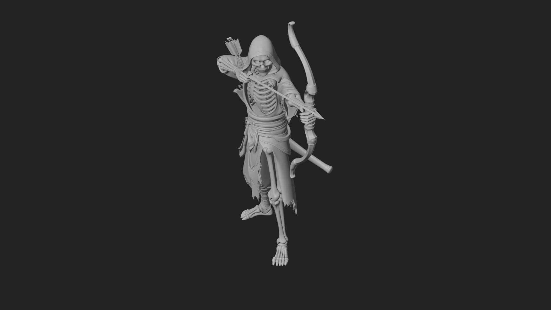 Skeleton Archer Statue Design 4 3D Print Model 3D Model