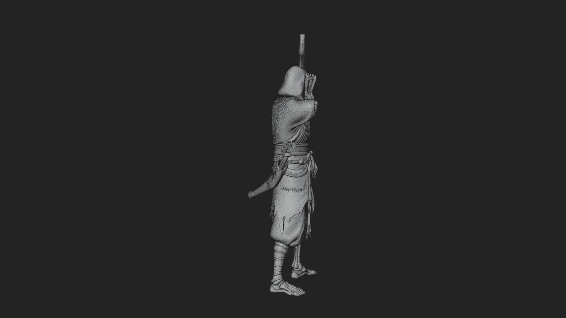 Skeleton Archer Statue Design 4 3D Print Model 3D Model