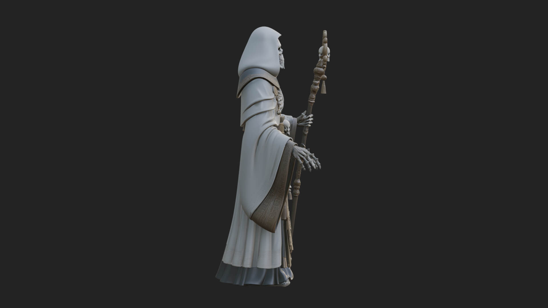 Skeleton Bishop Statue Design 5 3D Print Model 3D Model
